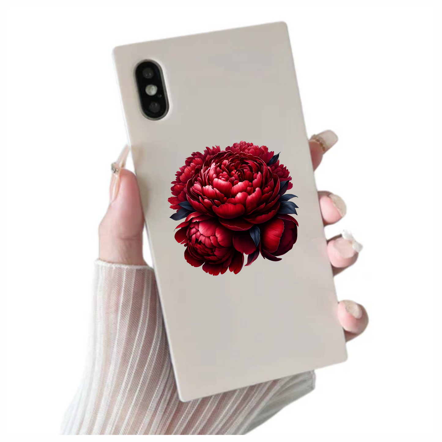 Red Flower Bloom Closeup Nature Vinyl Sticker Decal