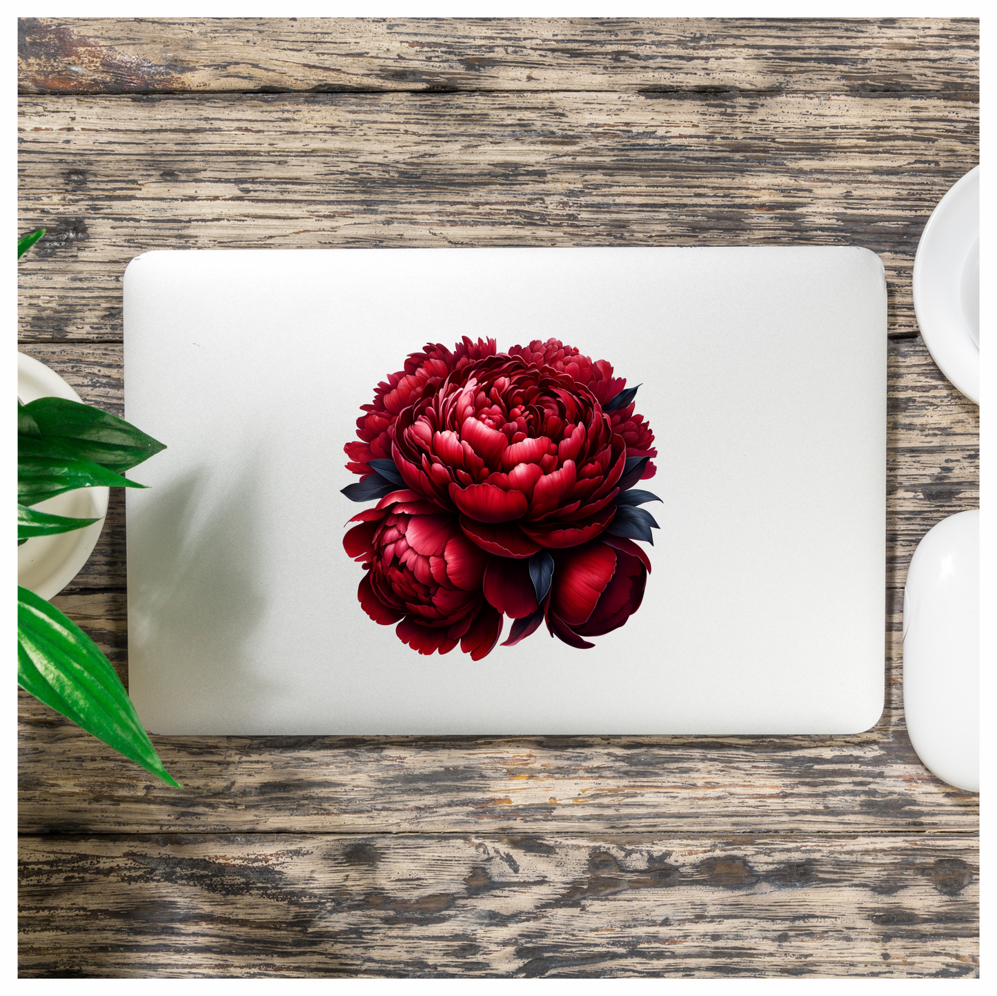Red Flower Bloom Closeup Nature Vinyl Sticker Decal