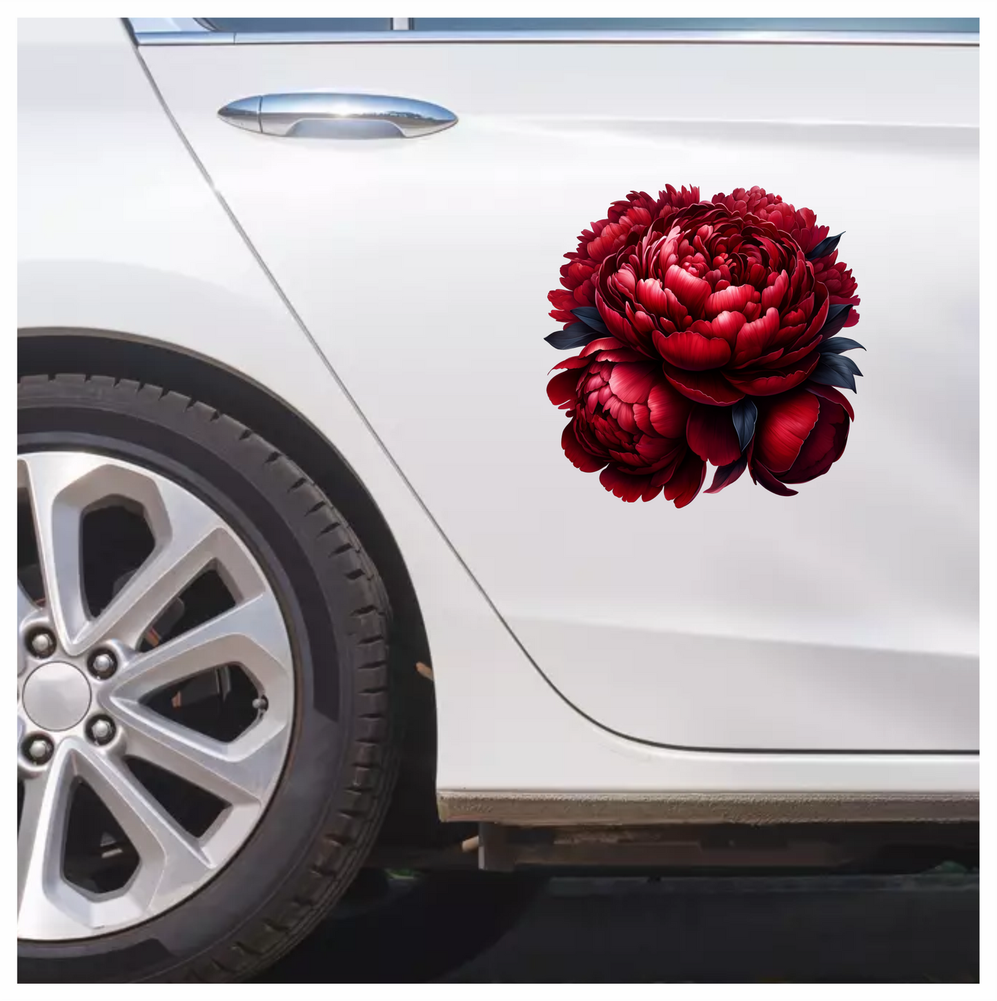 Red Flower Bloom Closeup Nature Vinyl Sticker Decal