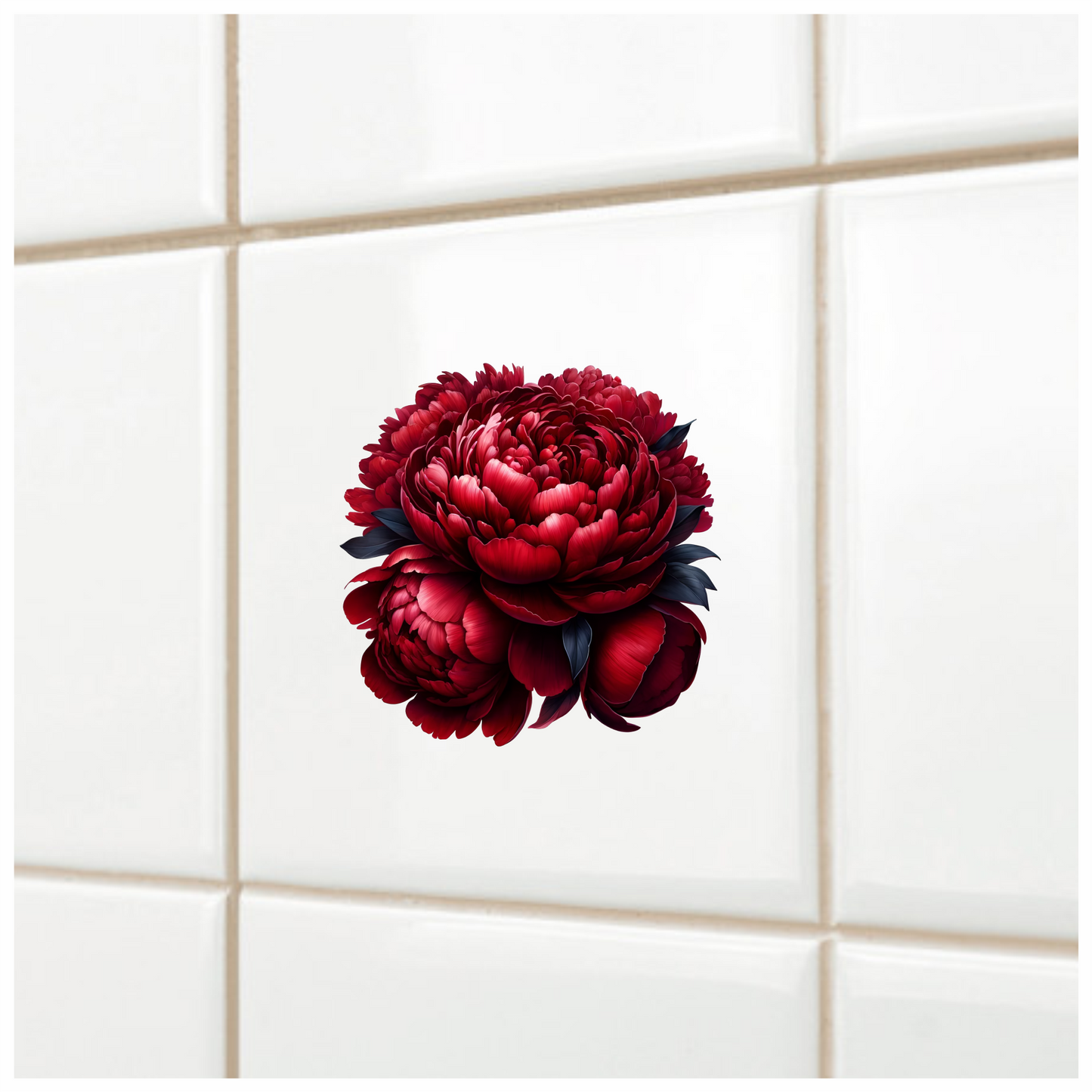 Red Flower Bloom Closeup Nature Vinyl Sticker Decal