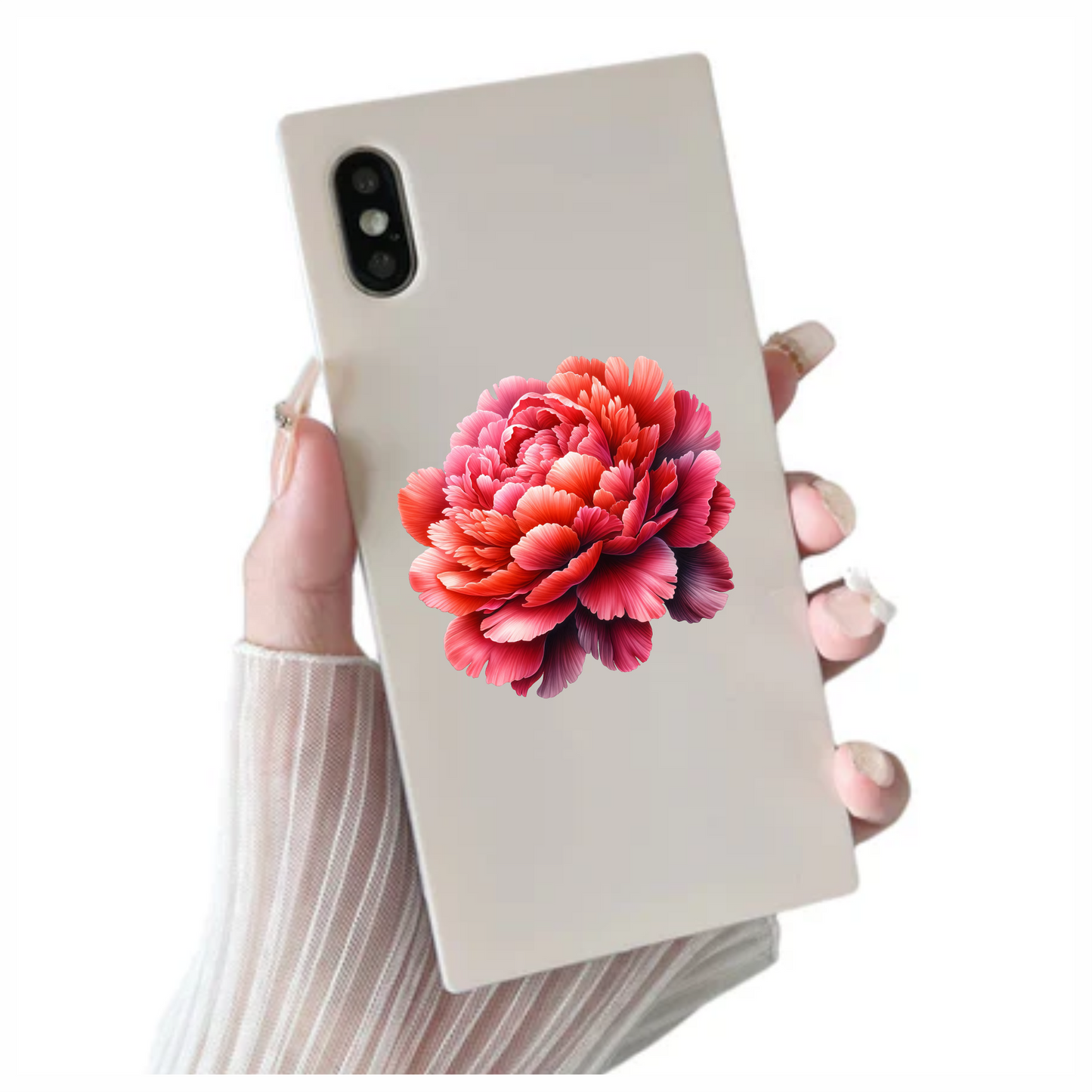 Red Flower Bloom Petals Nature Vinyl Sticker Decal