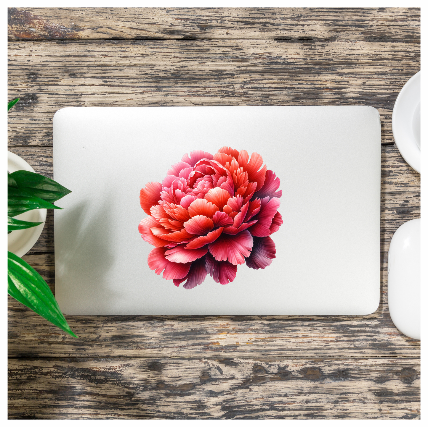 Red Flower Bloom Petals Nature Vinyl Sticker Decal