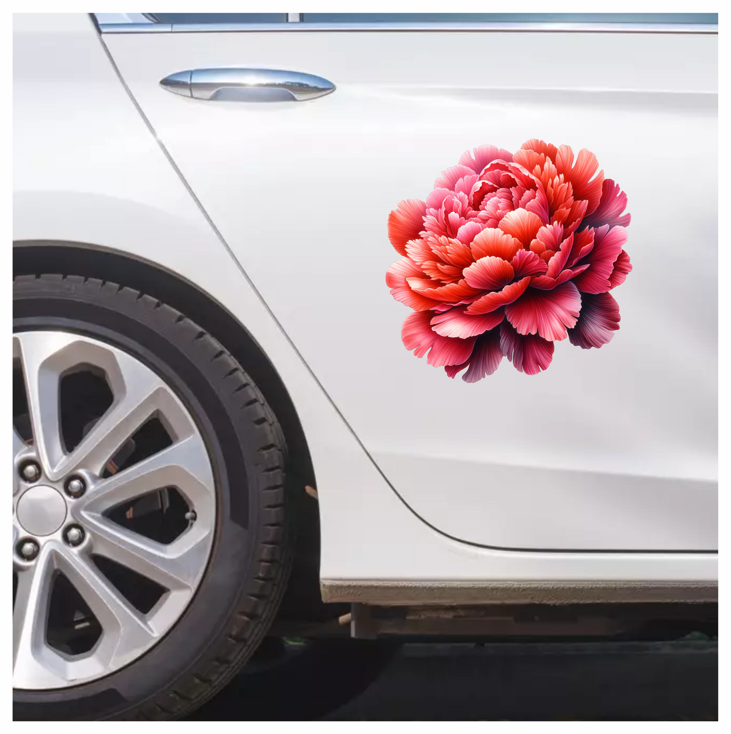 Red Flower Bloom Petals Nature Vinyl Sticker Decal