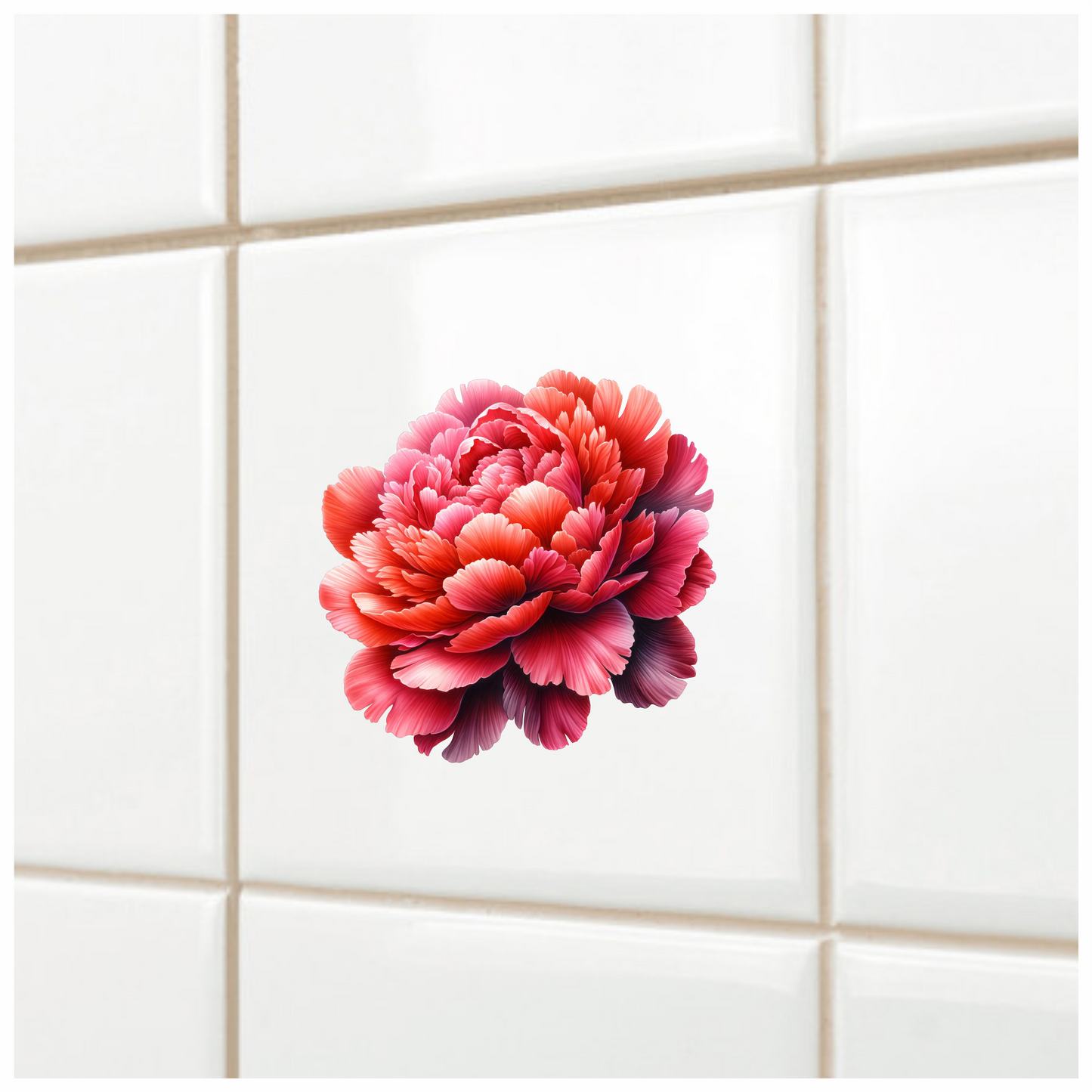 Red Flower Bloom Petals Nature Vinyl Sticker Decal