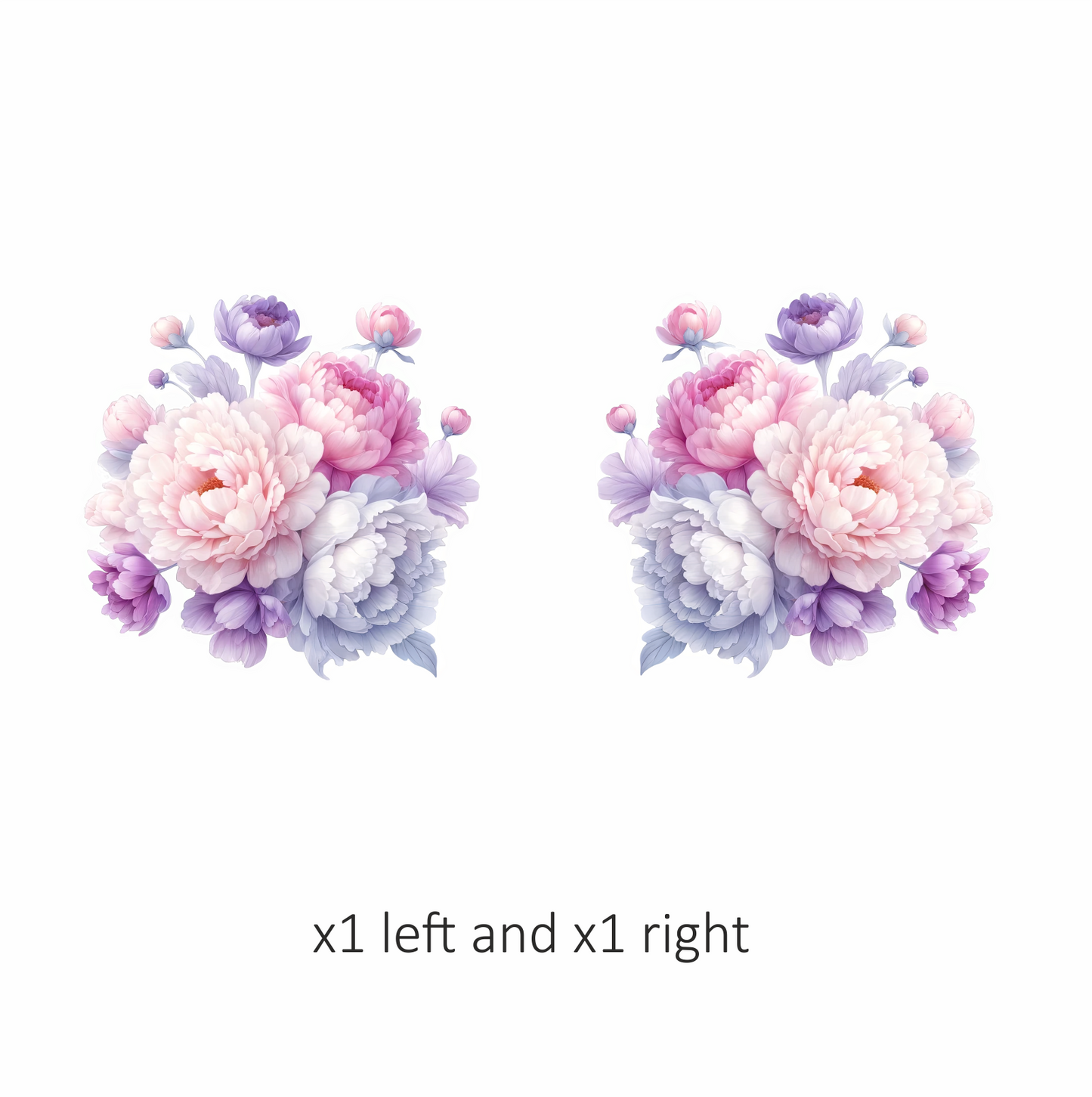 Pink White Purple Flower Bouquet Vinyl Sticker Decal