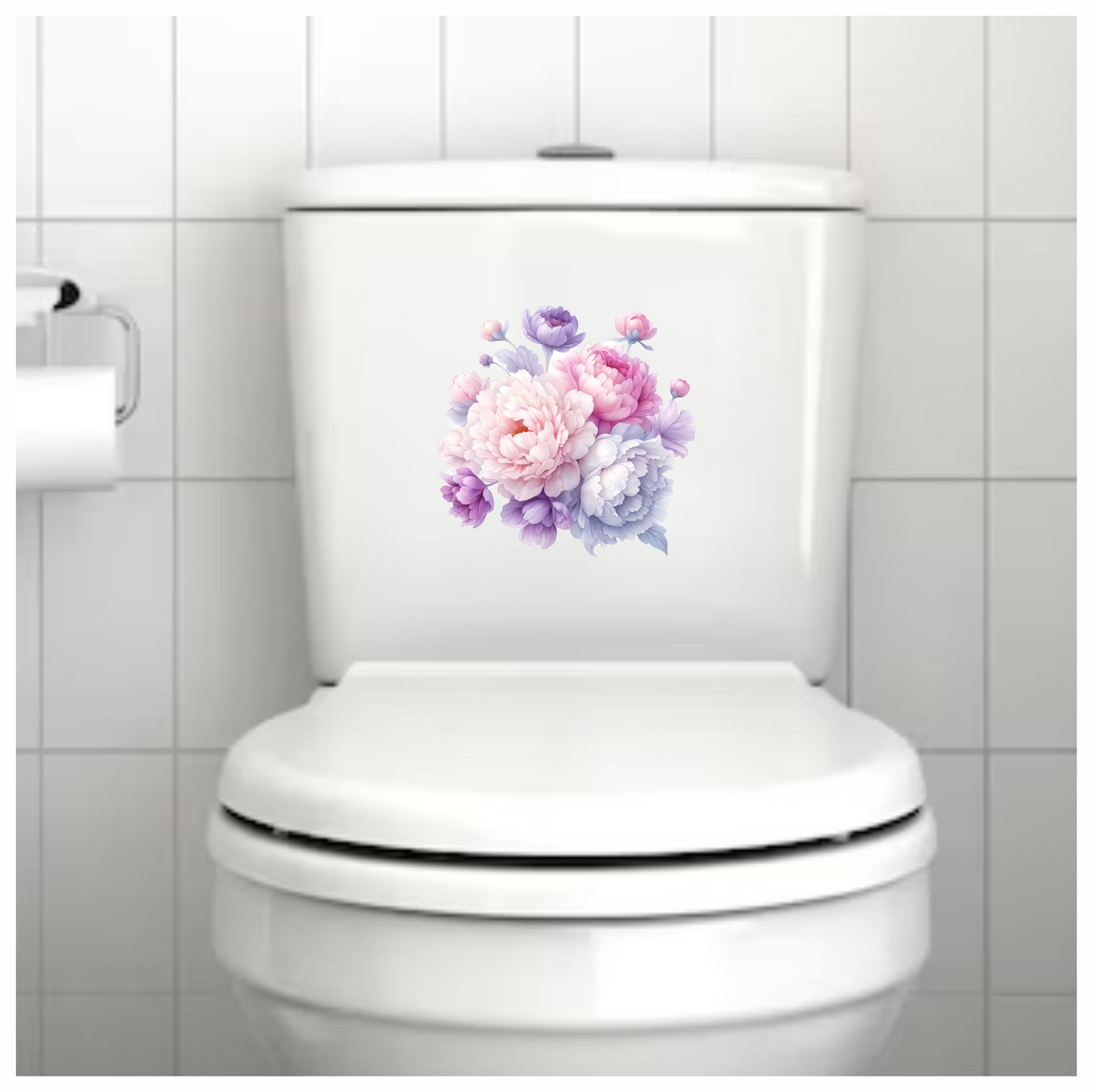 Pink White Purple Flower Bouquet Vinyl Sticker Decal