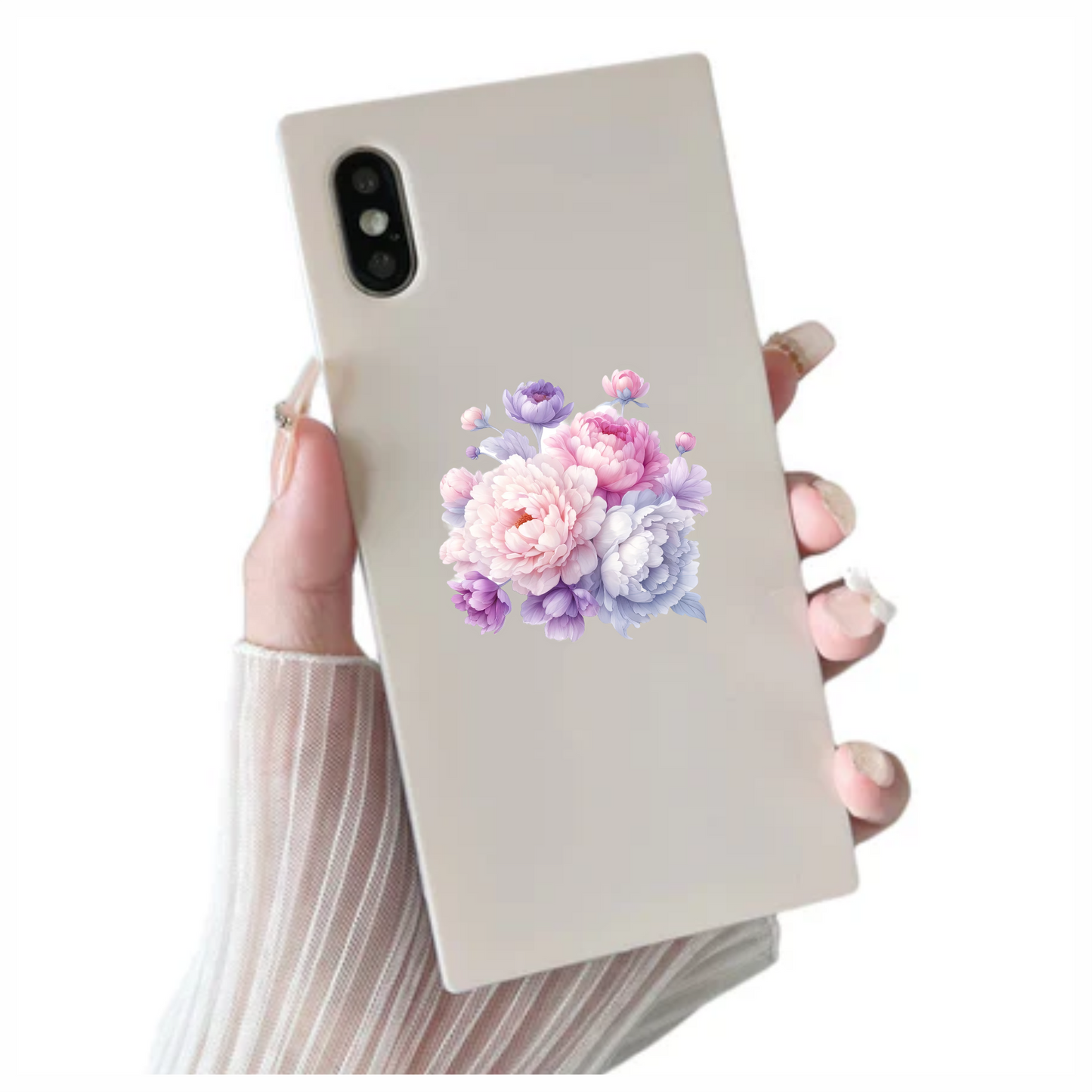 Pink White Purple Flower Bouquet Vinyl Sticker Decal
