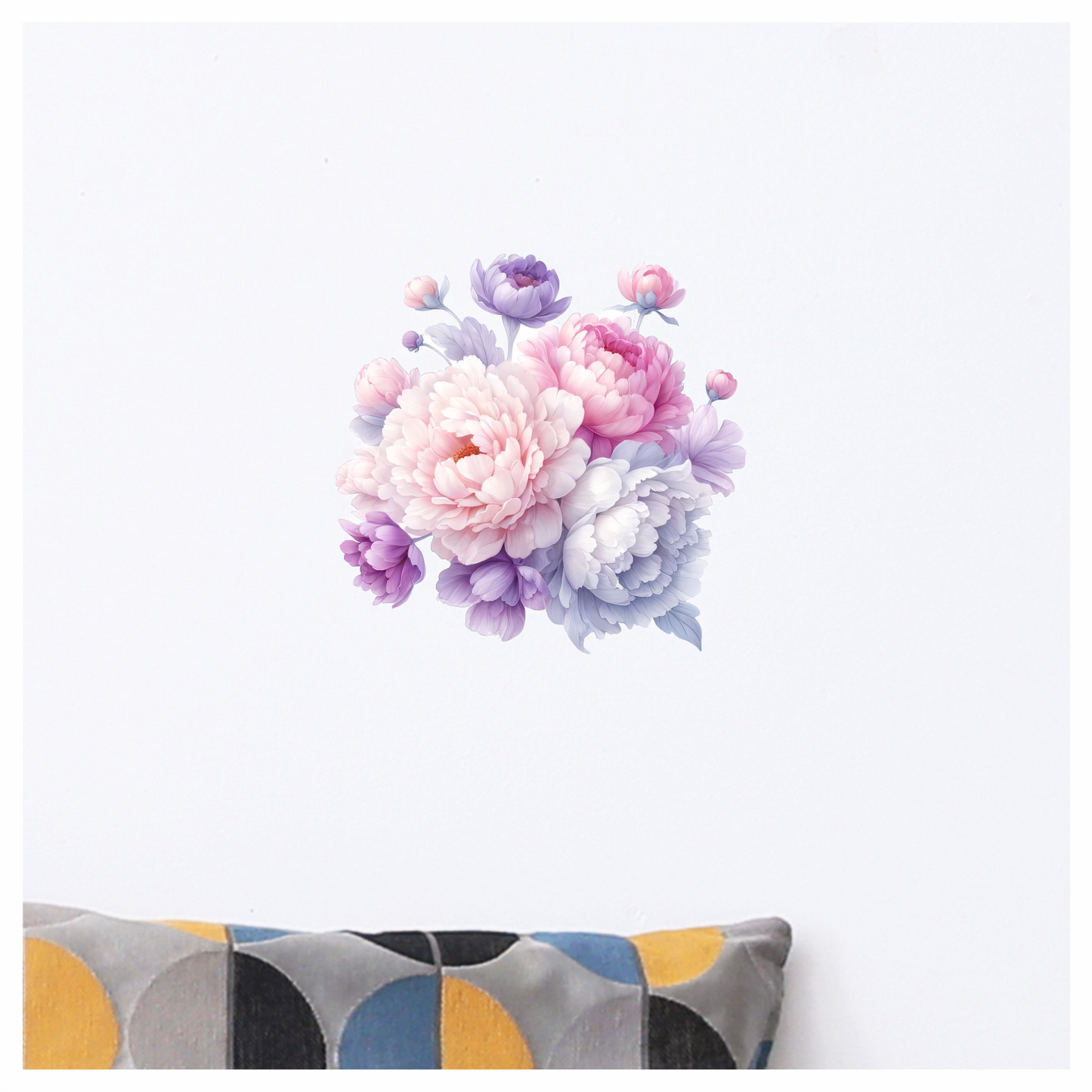 Pink White Purple Flower Bouquet Vinyl Sticker Decal