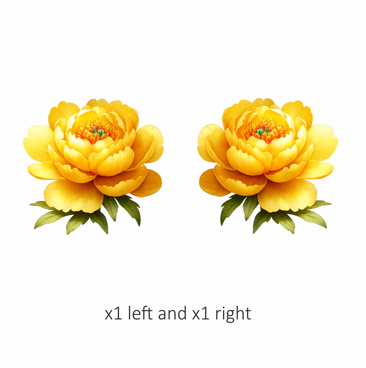 Yellow Flower Petals Bloom Green Center Vinyl Sticker Decal
