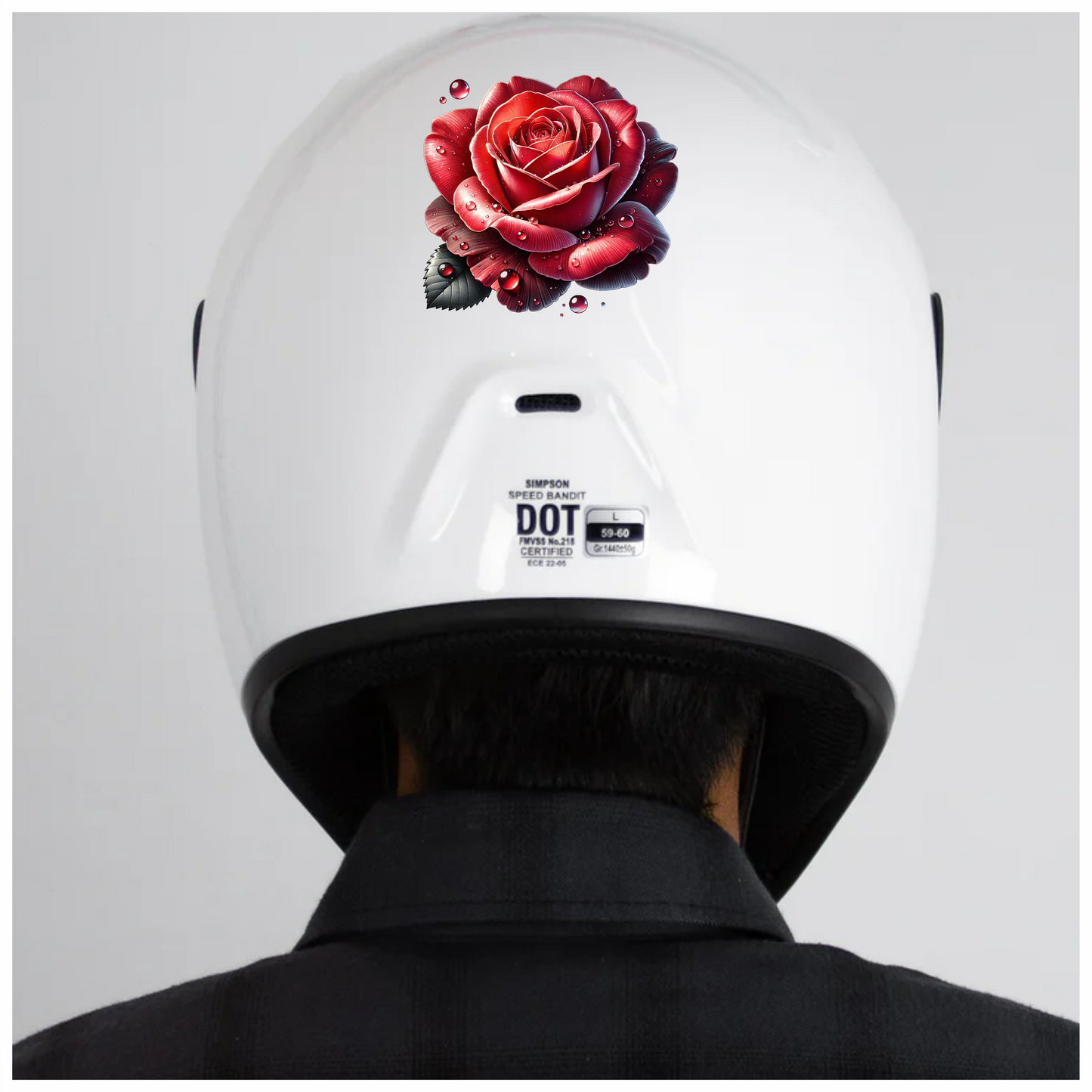 Red Rose Petals Water Drops Vinyl Sticker Decal