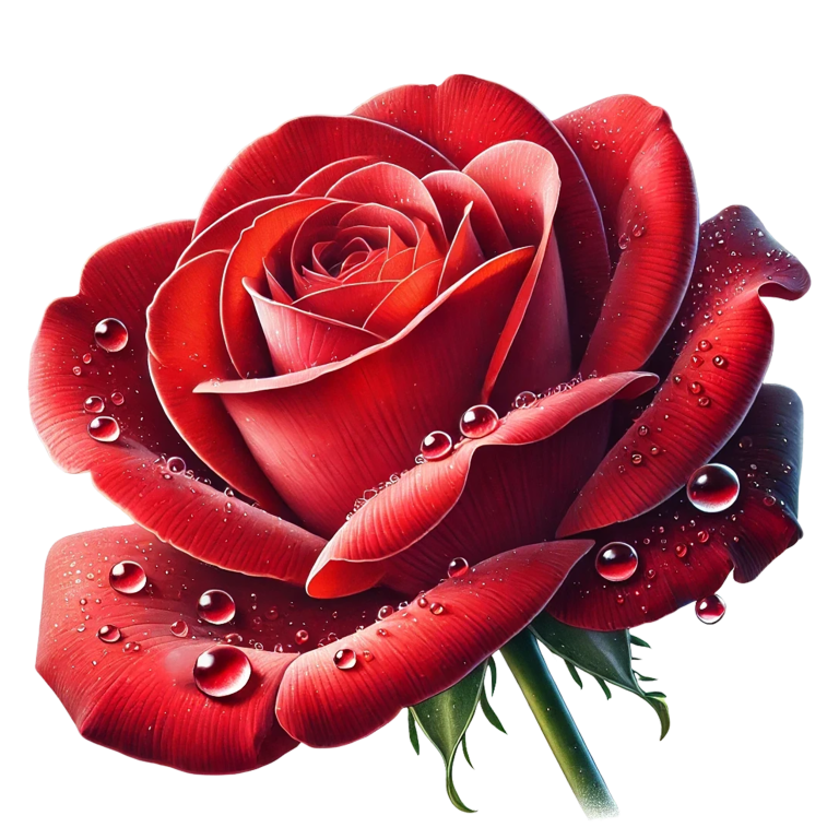 Red Rose Petals Water Droplets Vinyl Sticker Decal