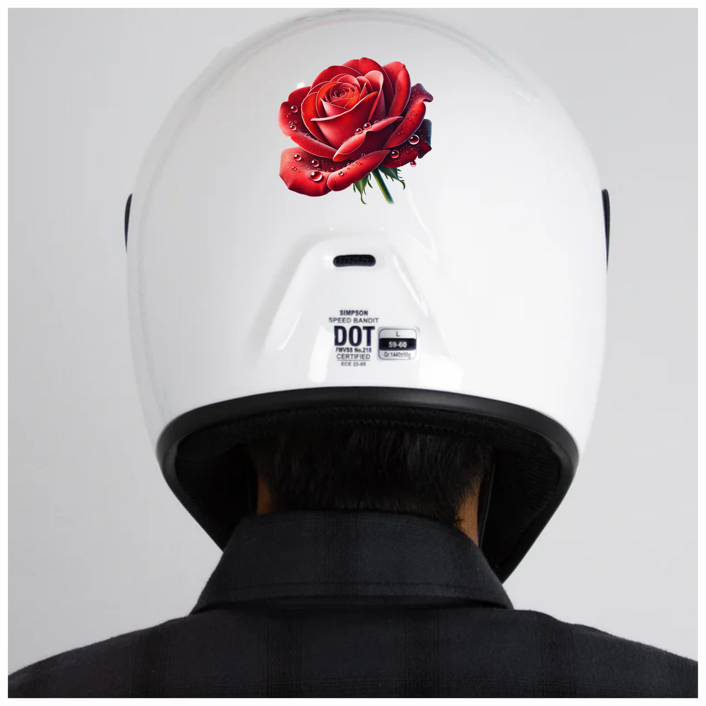 Red Rose Petals Water Droplets Vinyl Sticker Decal