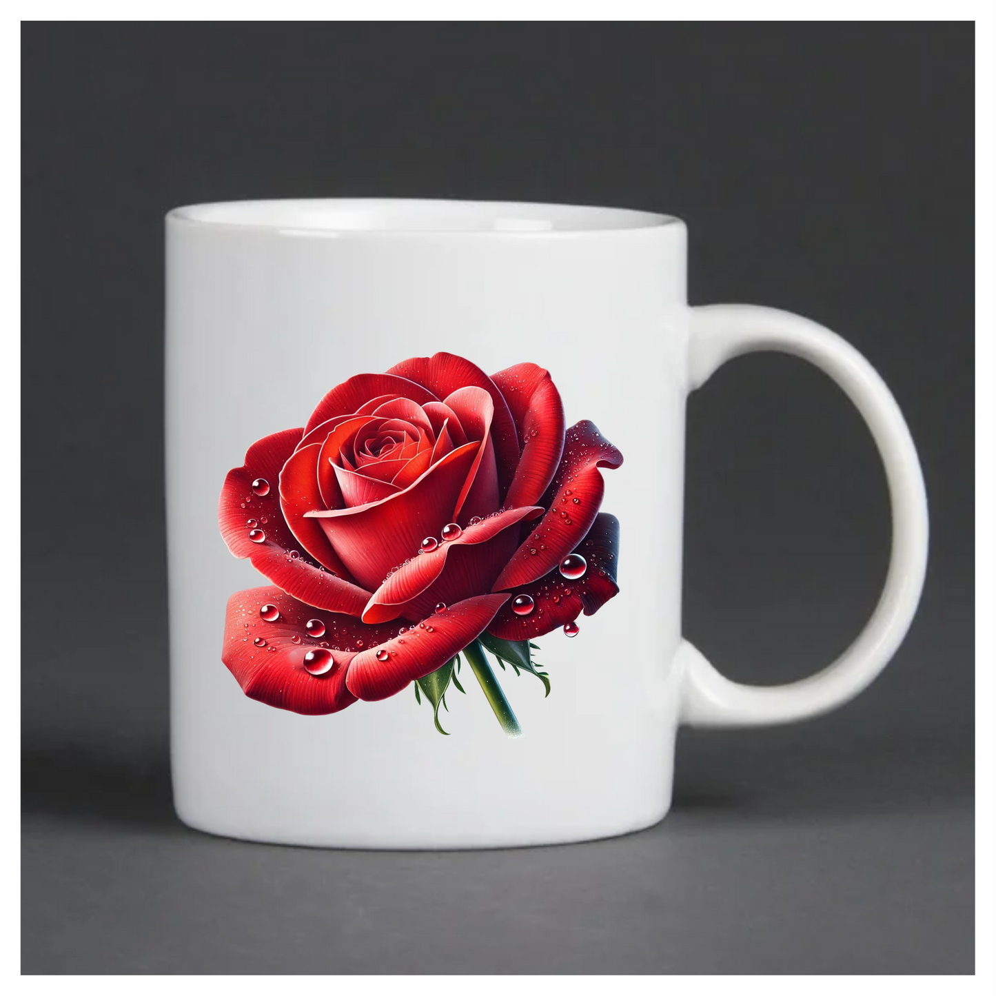 Red Rose Petals Water Droplets Vinyl Sticker Decal