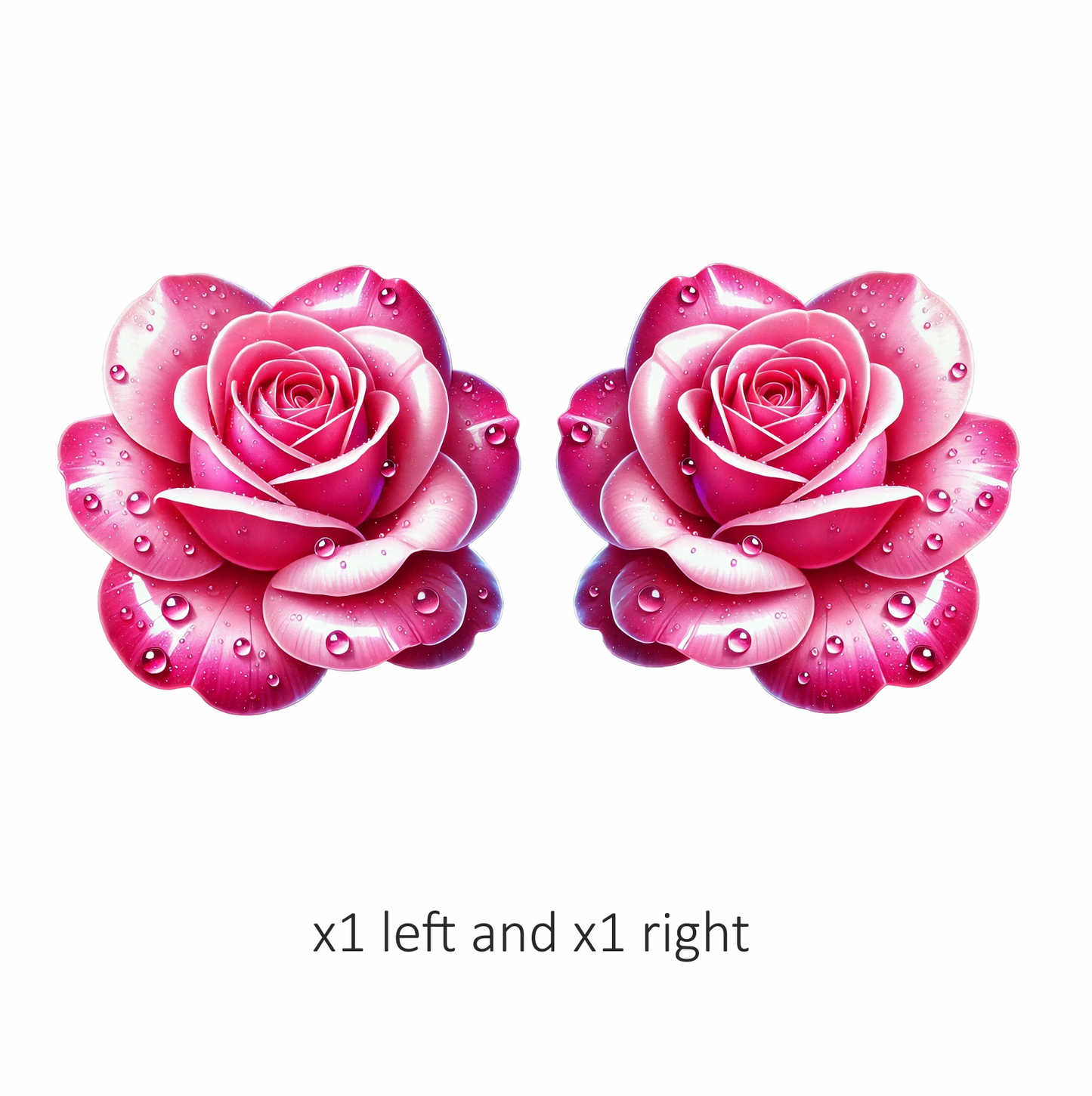 Pink Rose Petals Water Droplets Vinyl Sticker Decal