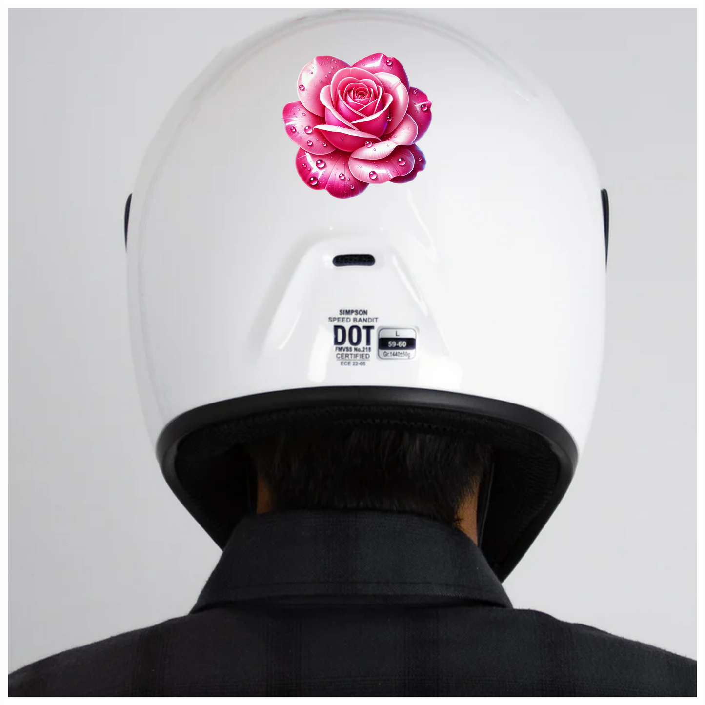Pink Rose Petals Water Droplets Vinyl Sticker Decal