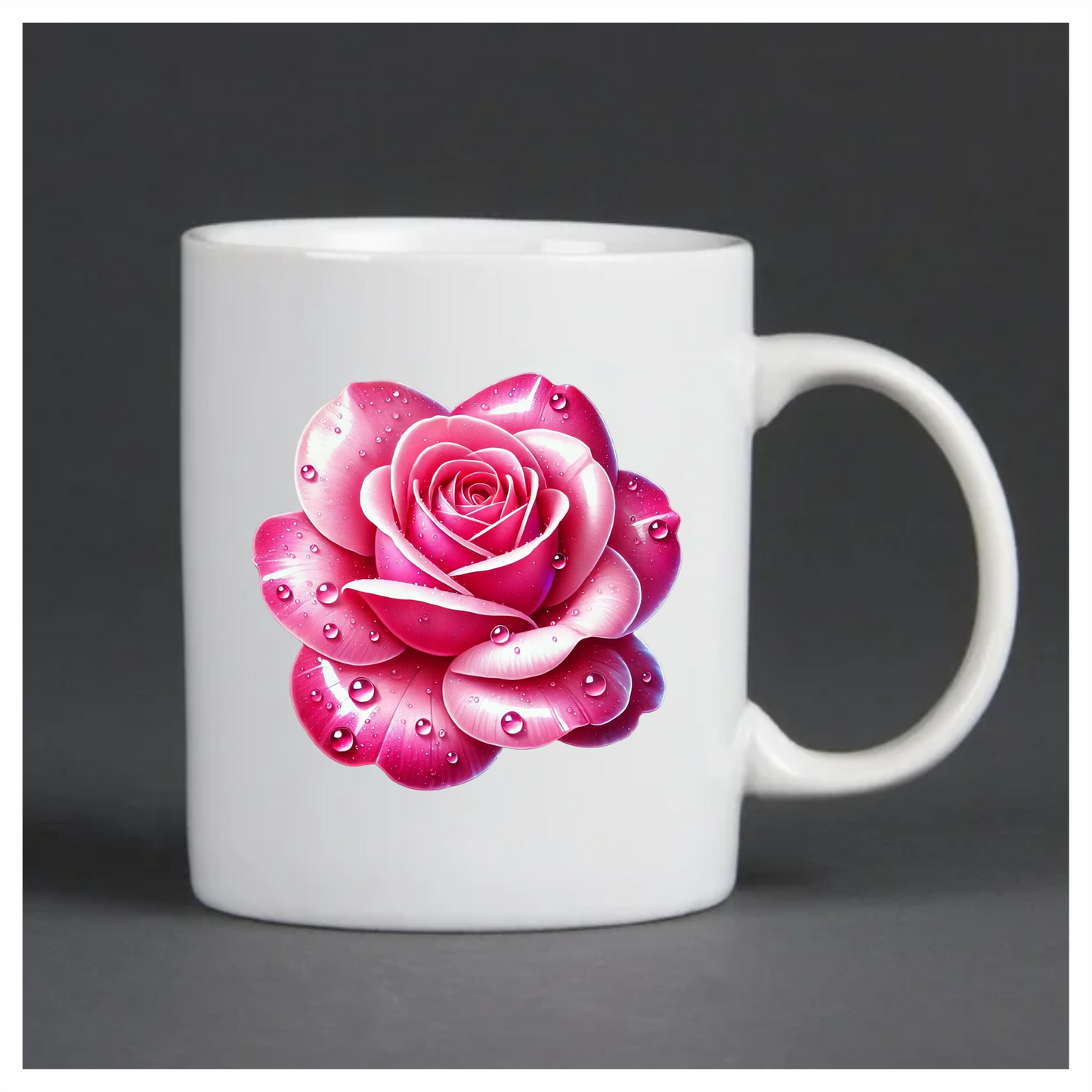 Pink Rose Petals Water Droplets Vinyl Sticker Decal