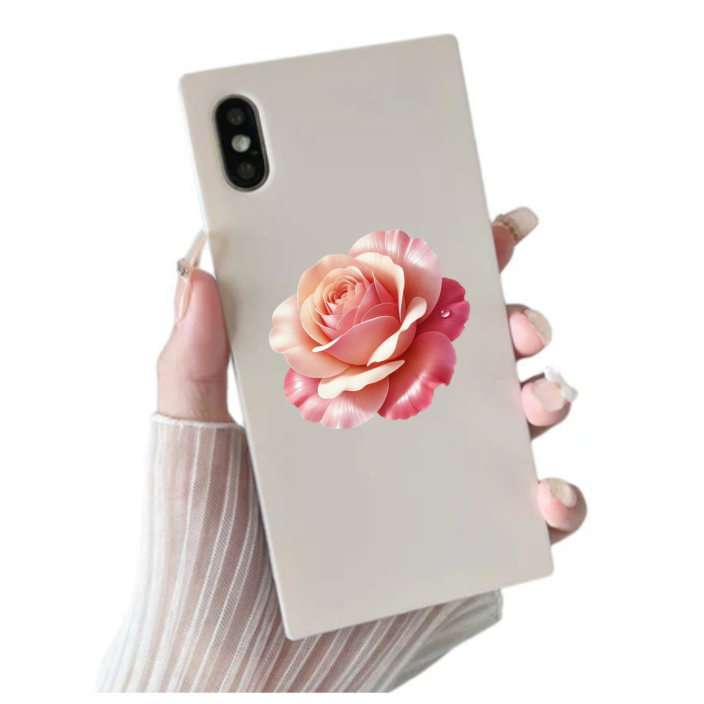 Pink Rose Flower Petals Nature Vinyl Sticker Decal
