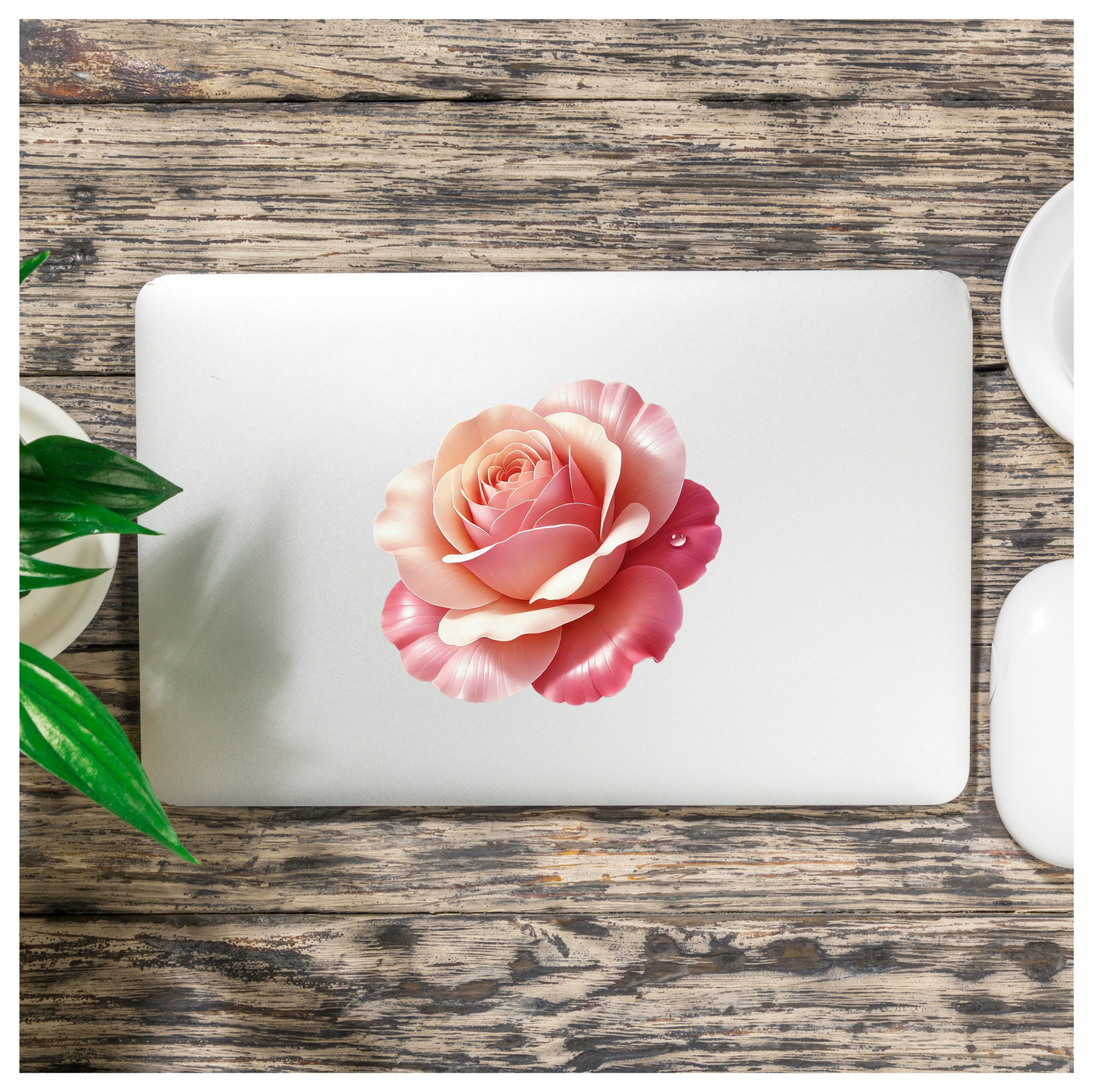 Pink Rose Flower Petals Nature Vinyl Sticker Decal