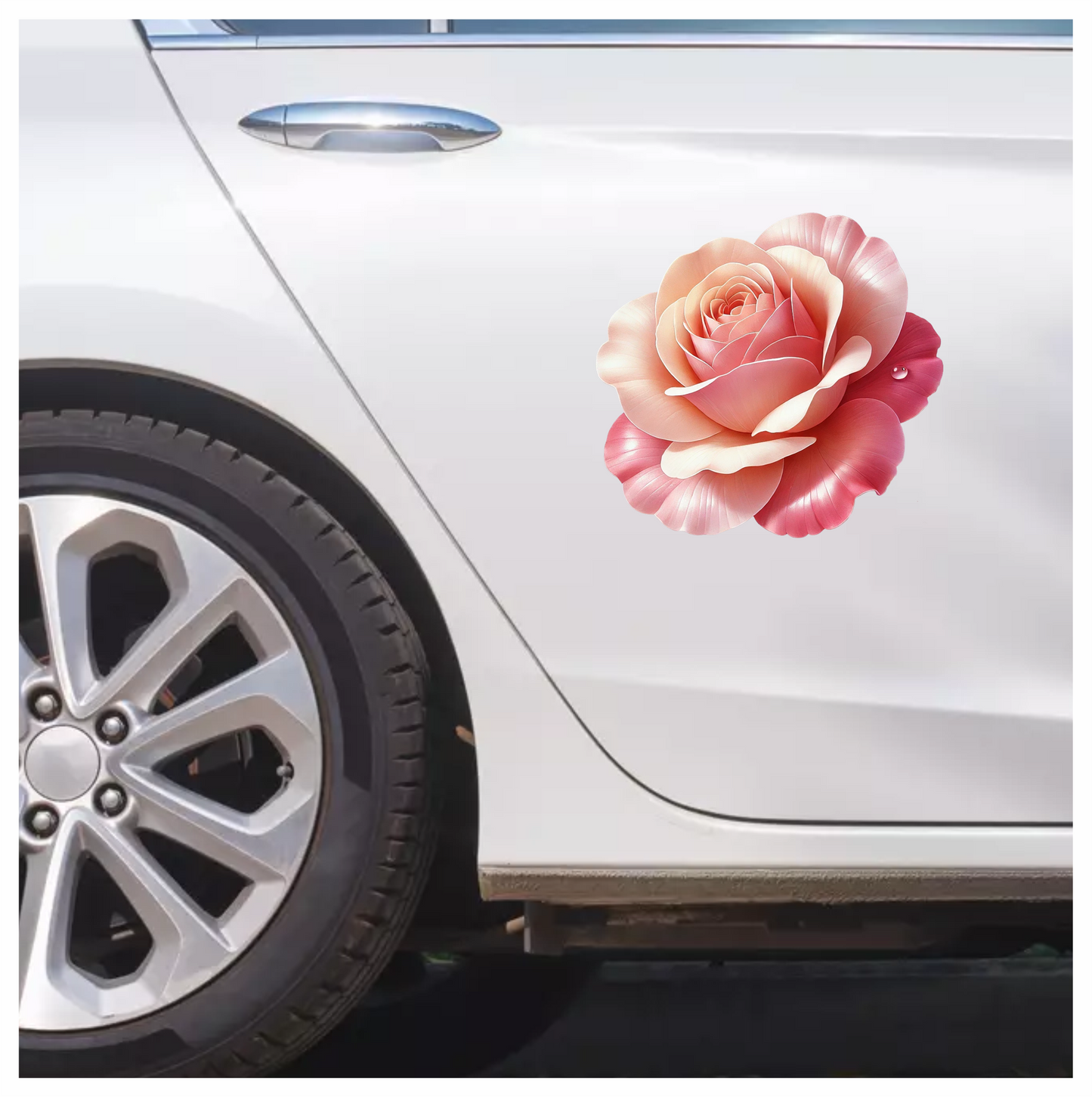 Pink Rose Flower Petals Nature Vinyl Sticker Decal