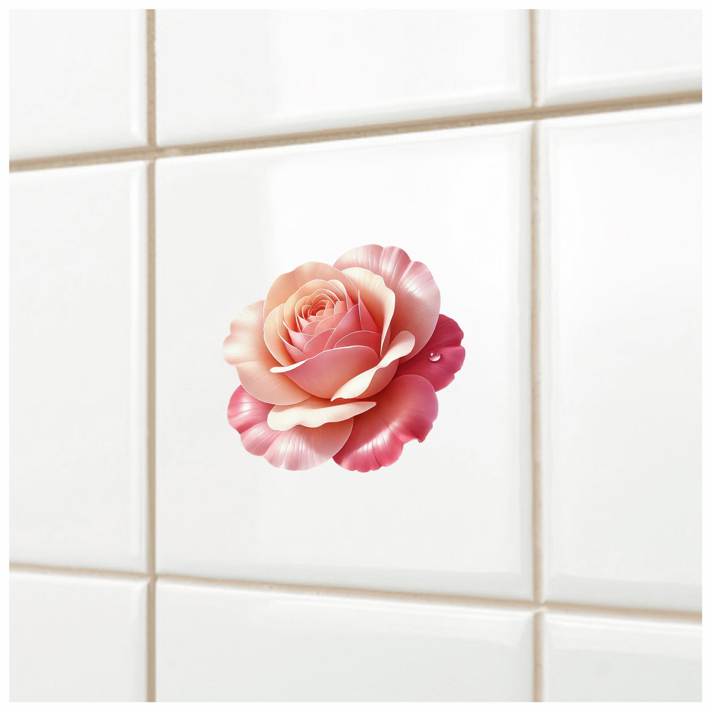 Pink Rose Flower Petals Nature Vinyl Sticker Decal