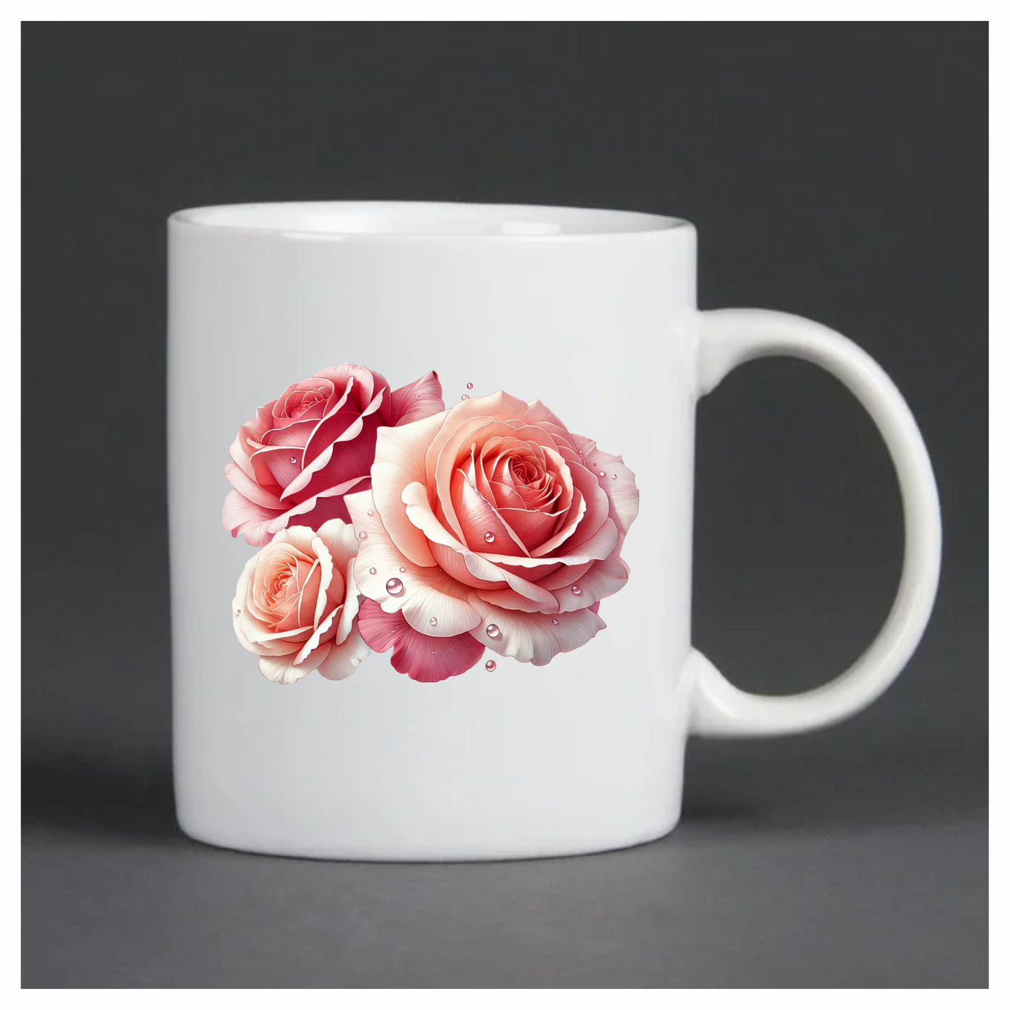 Pink Roses Water Droplets Floral Vinyl Sticker Decal