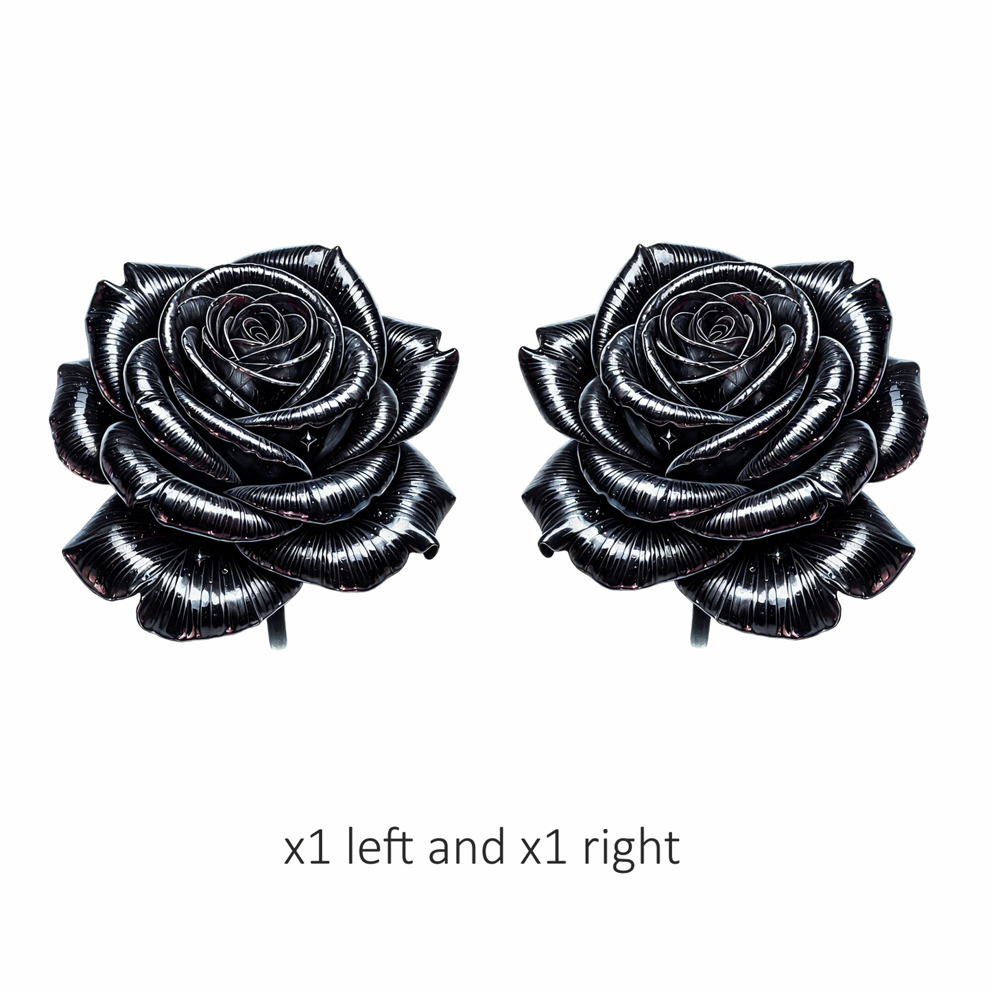 Black Shiny Rose Flower Closeup Vinyl Sticker Decal