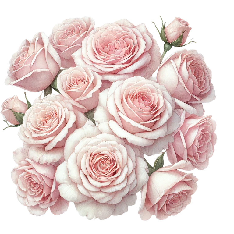 Pink Roses Blooming Garden Flower Vinyl Sticker Decal