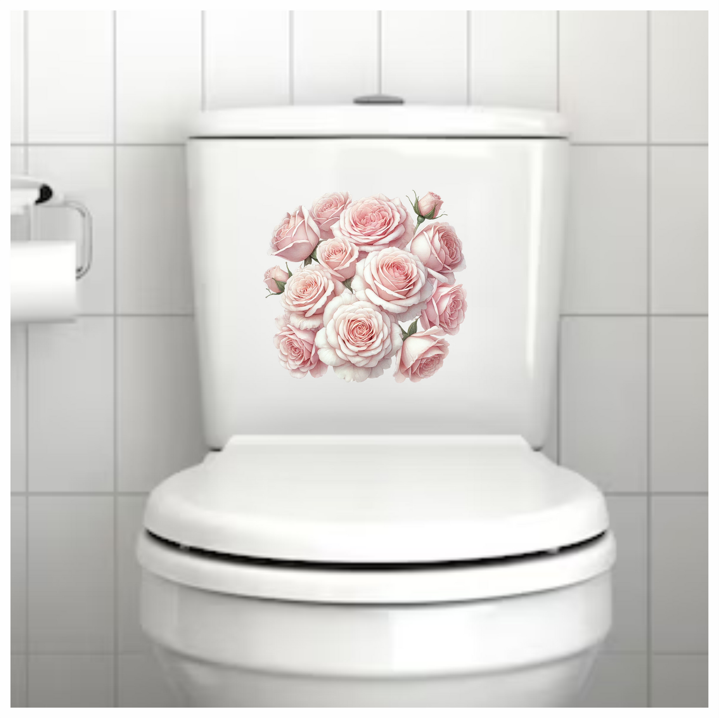 Pink Roses Blooming Garden Flower Vinyl Sticker Decal