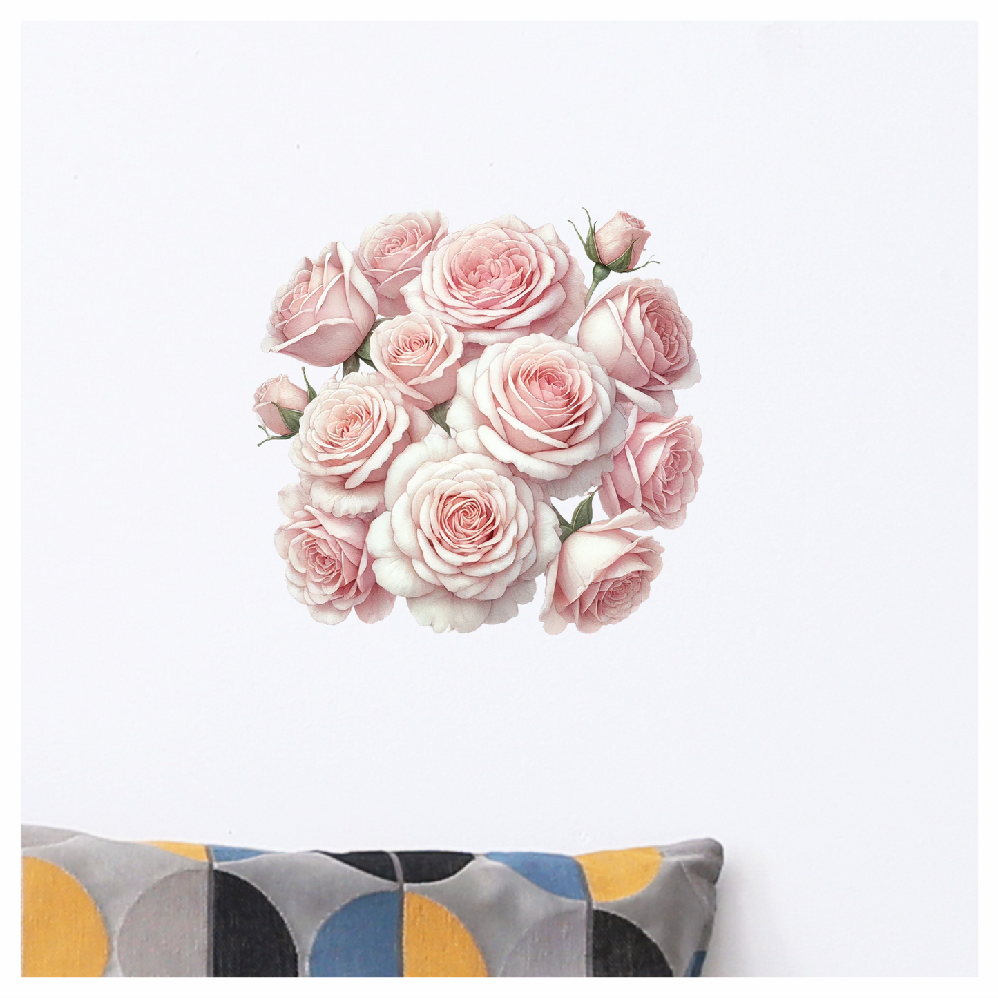 Pink Roses Blooming Garden Flower Vinyl Sticker Decal
