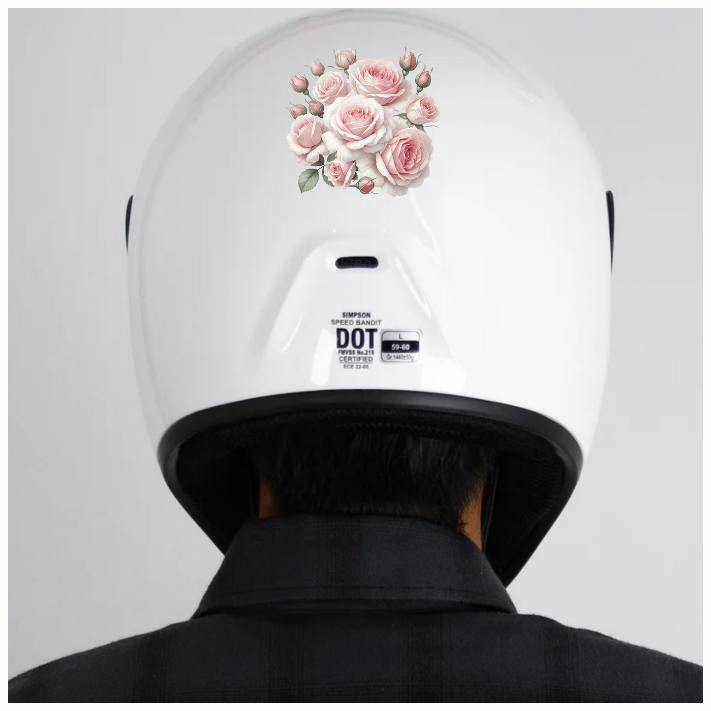 Pink Roses Blooming Flower Cluster Vinyl Sticker Decal