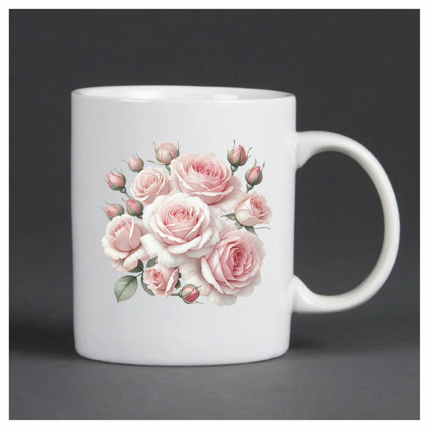 Pink Roses Blooming Flower Cluster Vinyl Sticker Decal