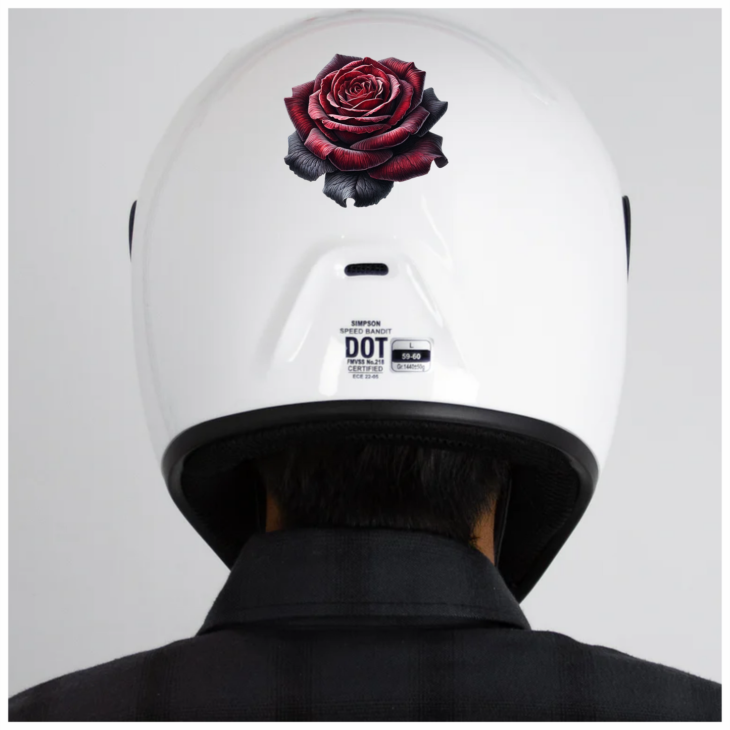 Dark Red Rose Bloom Closeup Vinyl Sticker Decal