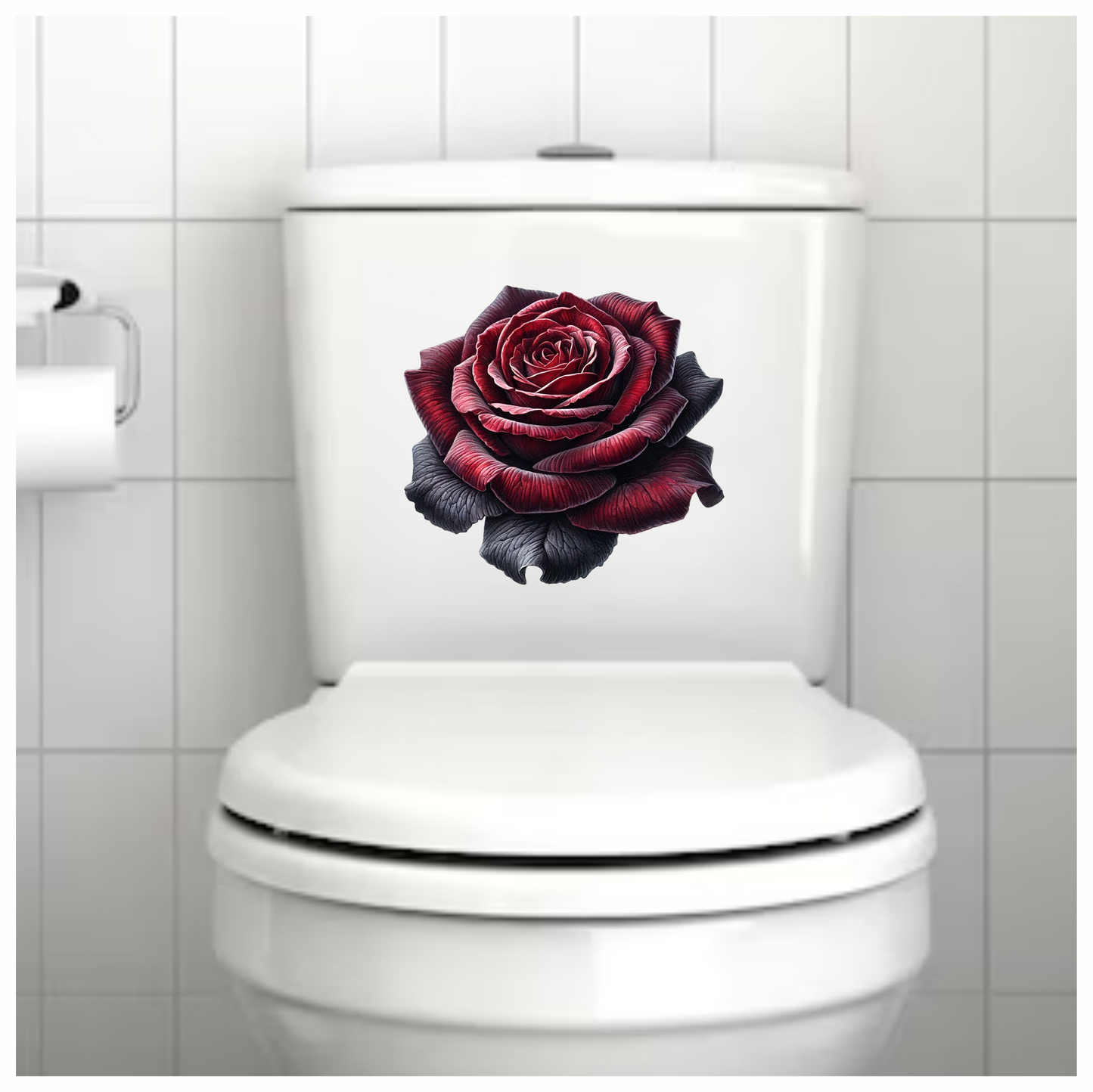 Dark Red Rose Bloom Closeup Vinyl Sticker Decal