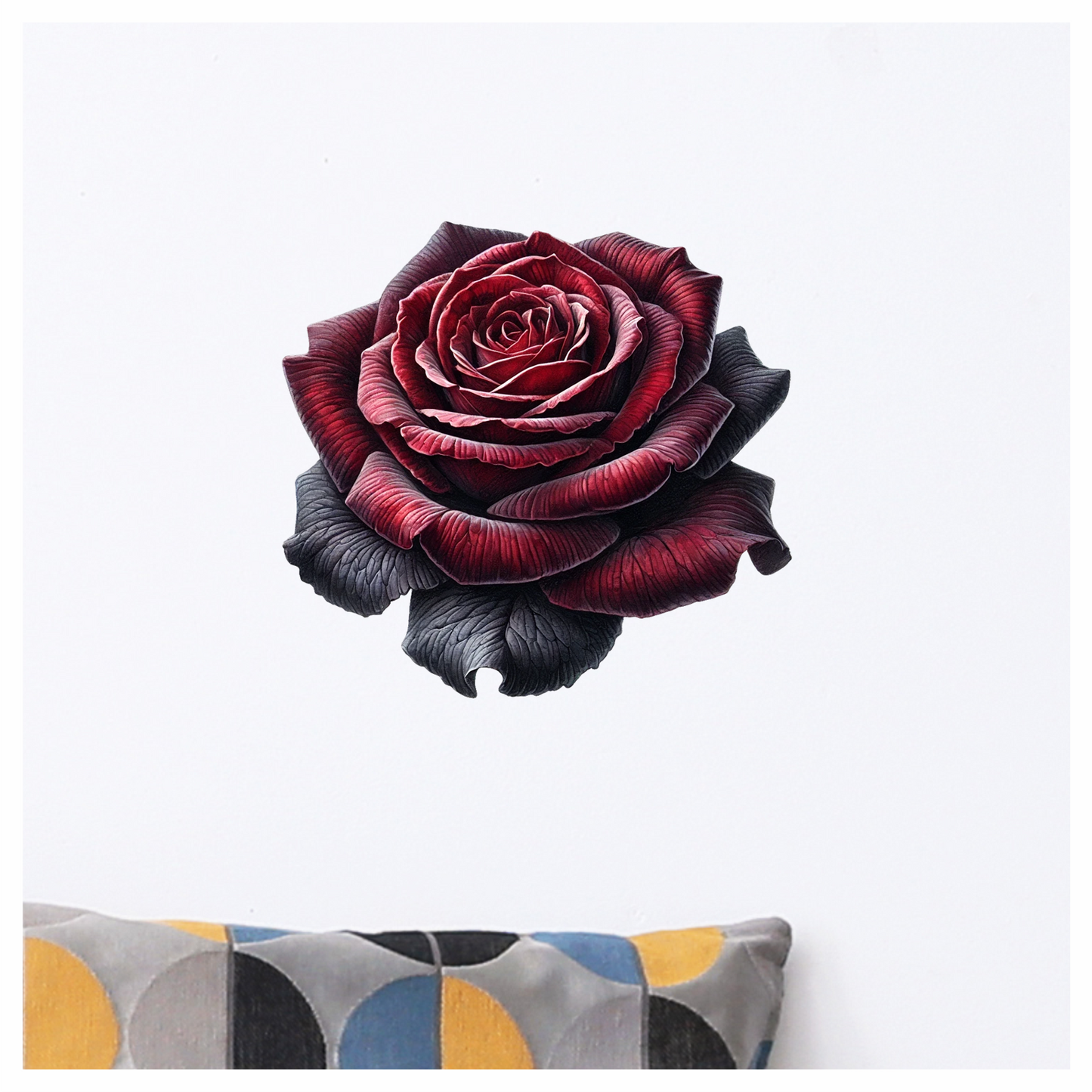 Dark Red Rose Bloom Closeup Vinyl Sticker Decal