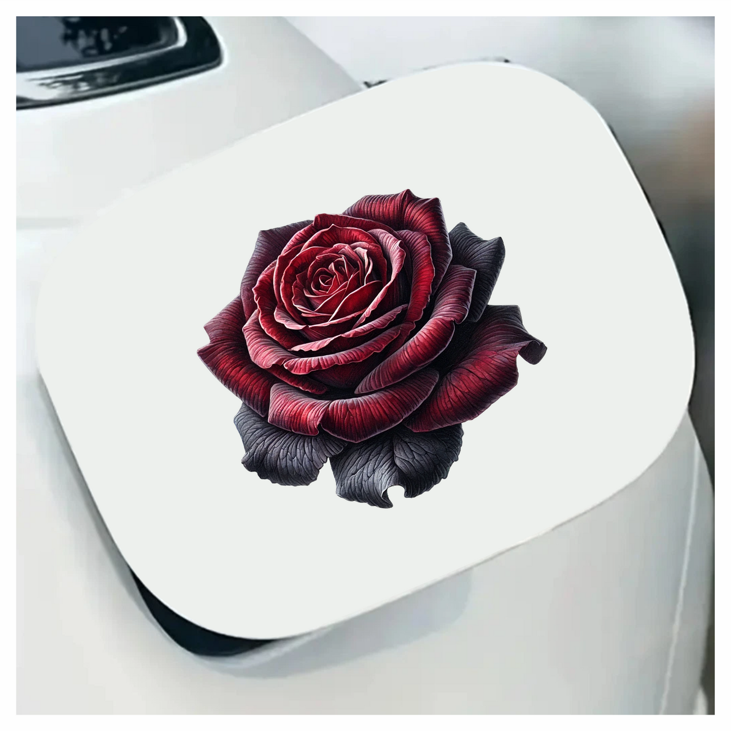 Dark Red Rose Bloom Closeup Vinyl Sticker Decal