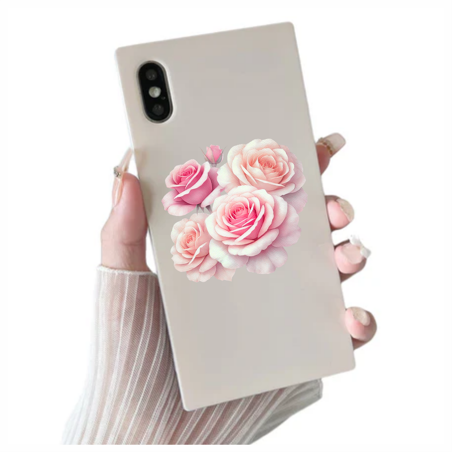 Pink Roses Bloom Soft Gentle Beauty Vinyl Sticker Decal