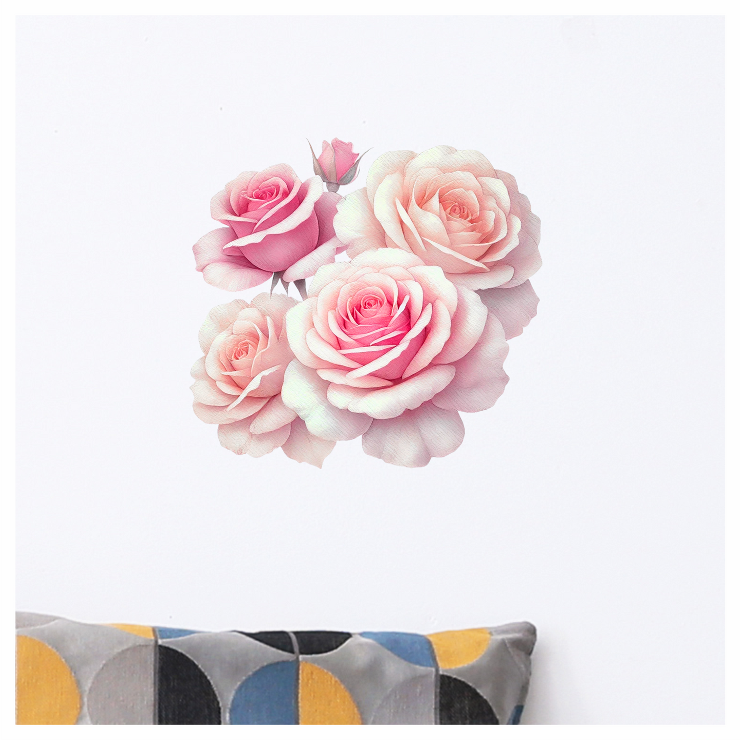 Pink Roses Bloom Soft Gentle Beauty Vinyl Sticker Decal