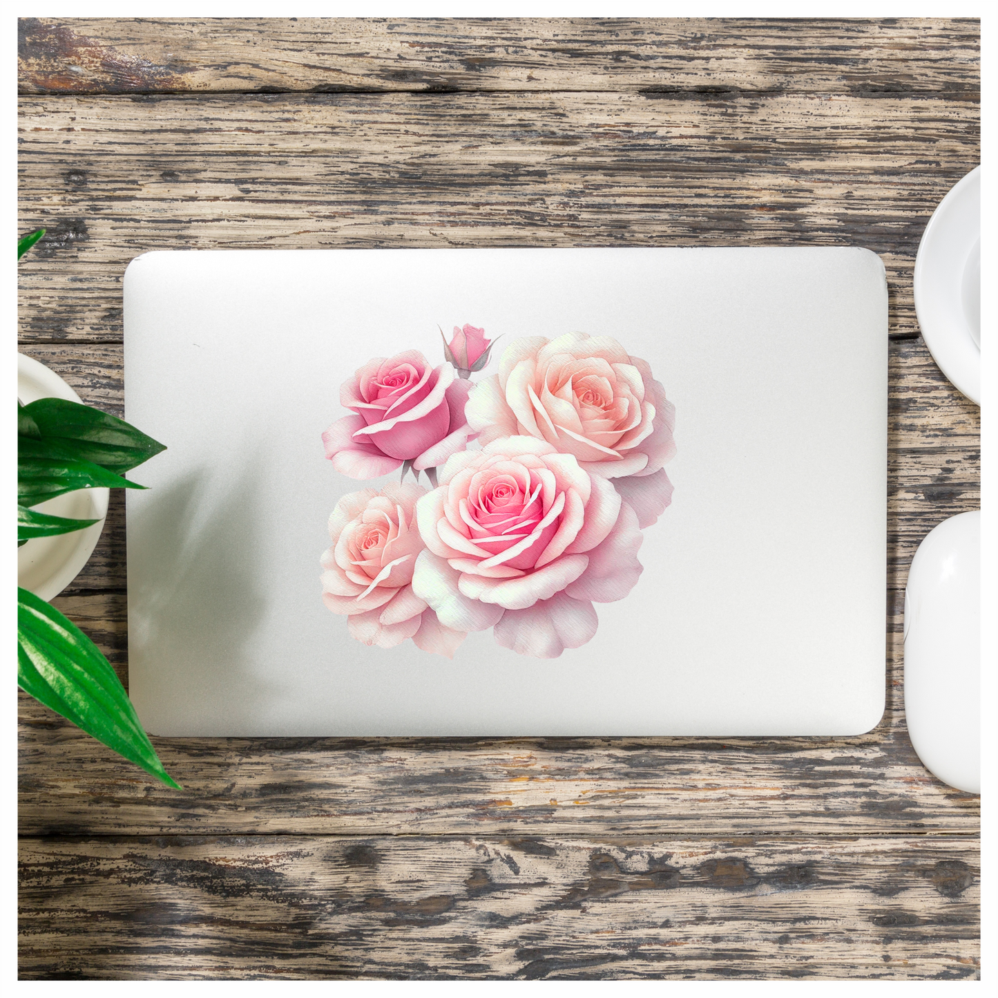 Pink Roses Bloom Soft Gentle Beauty Vinyl Sticker Decal