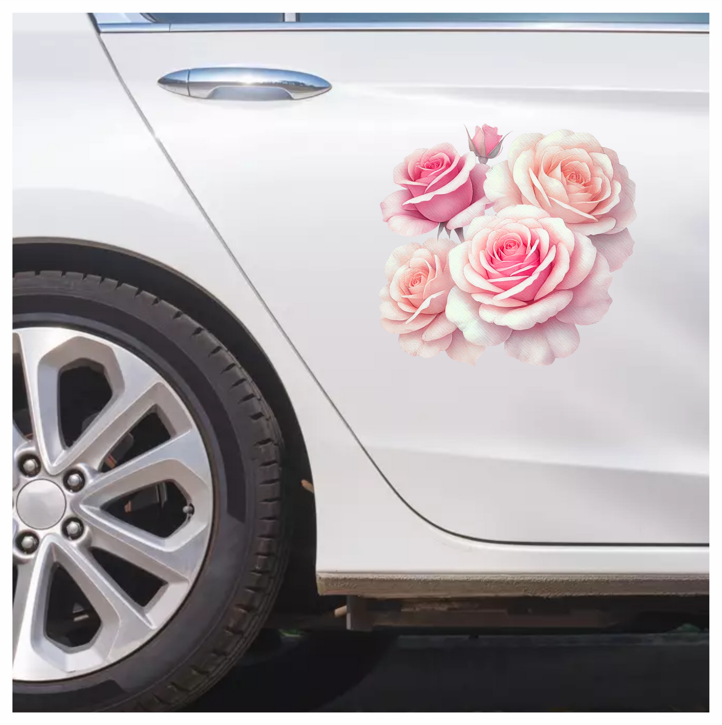 Pink Roses Bloom Soft Gentle Beauty Vinyl Sticker Decal