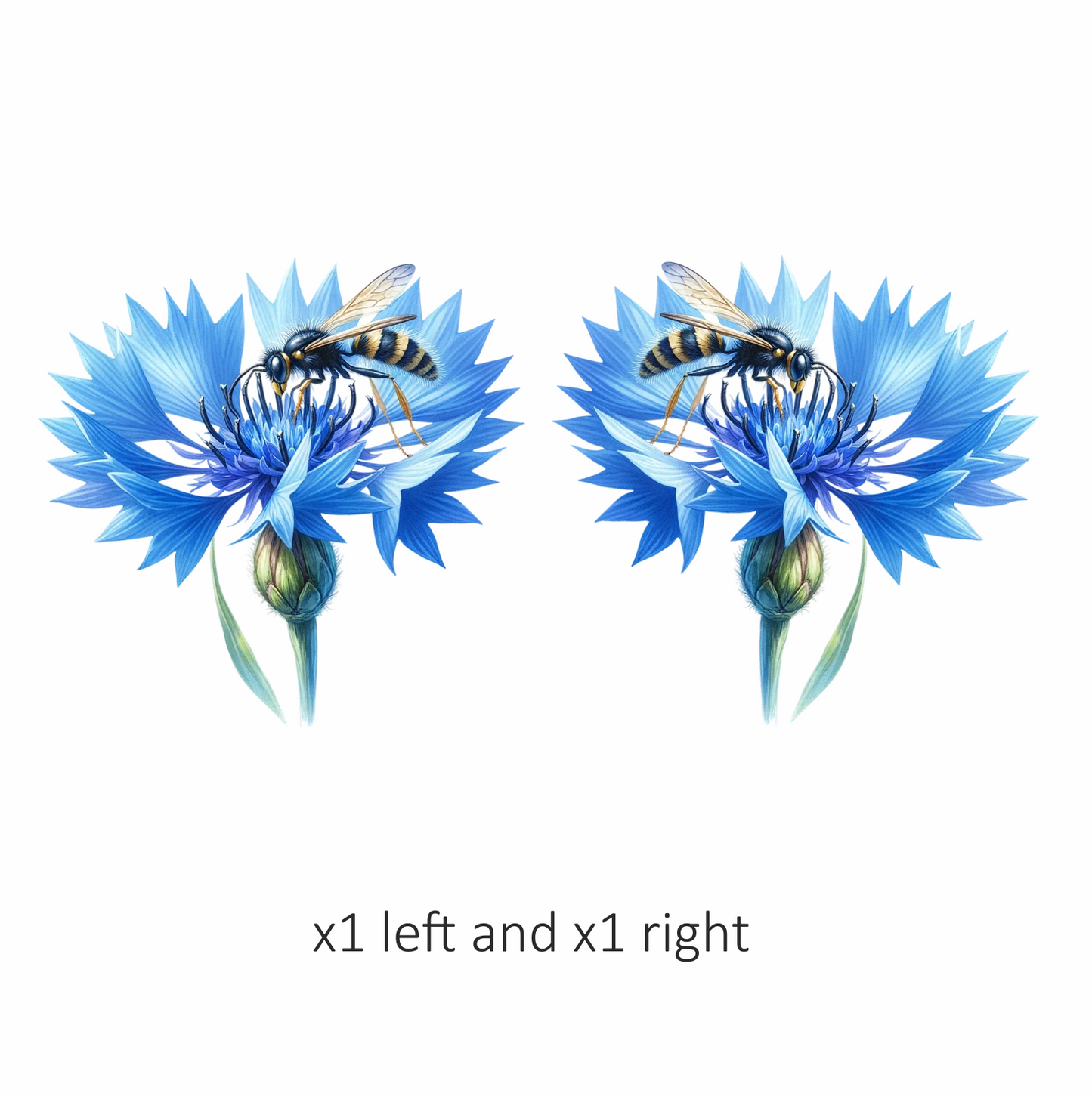 Blue Flower Wasp Petal Bloom Vinyl Sticker Decal