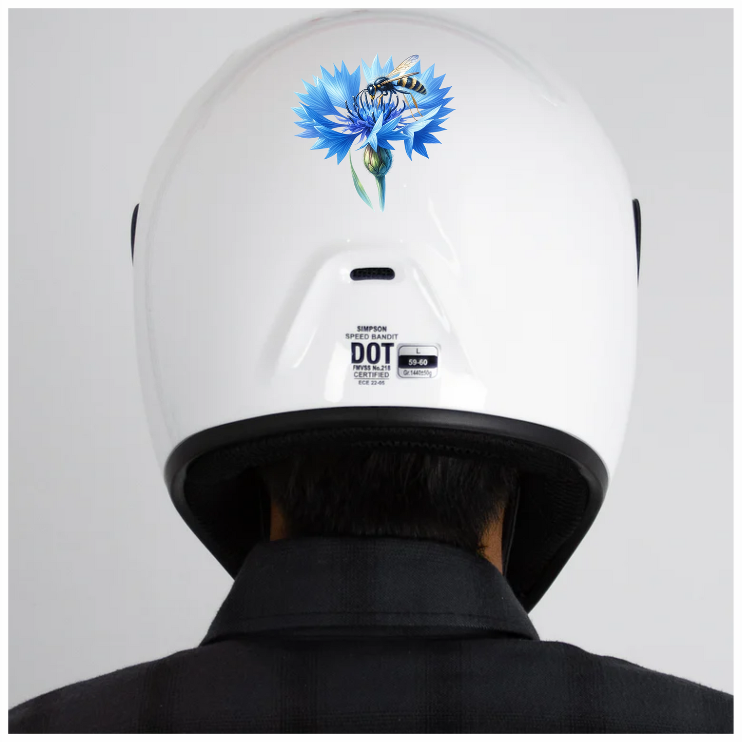 Blue Flower Wasp Petal Bloom Vinyl Sticker Decal