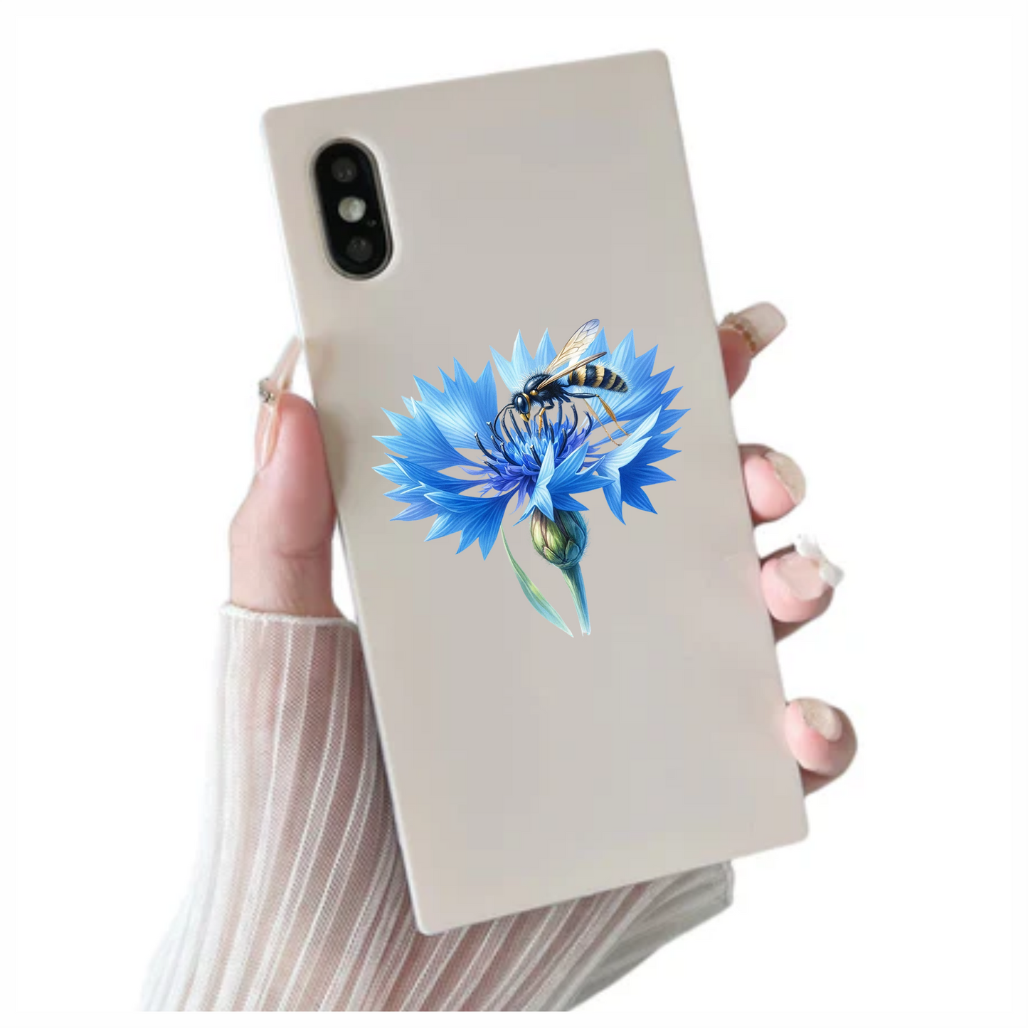 Blue Flower Wasp Petal Bloom Vinyl Sticker Decal