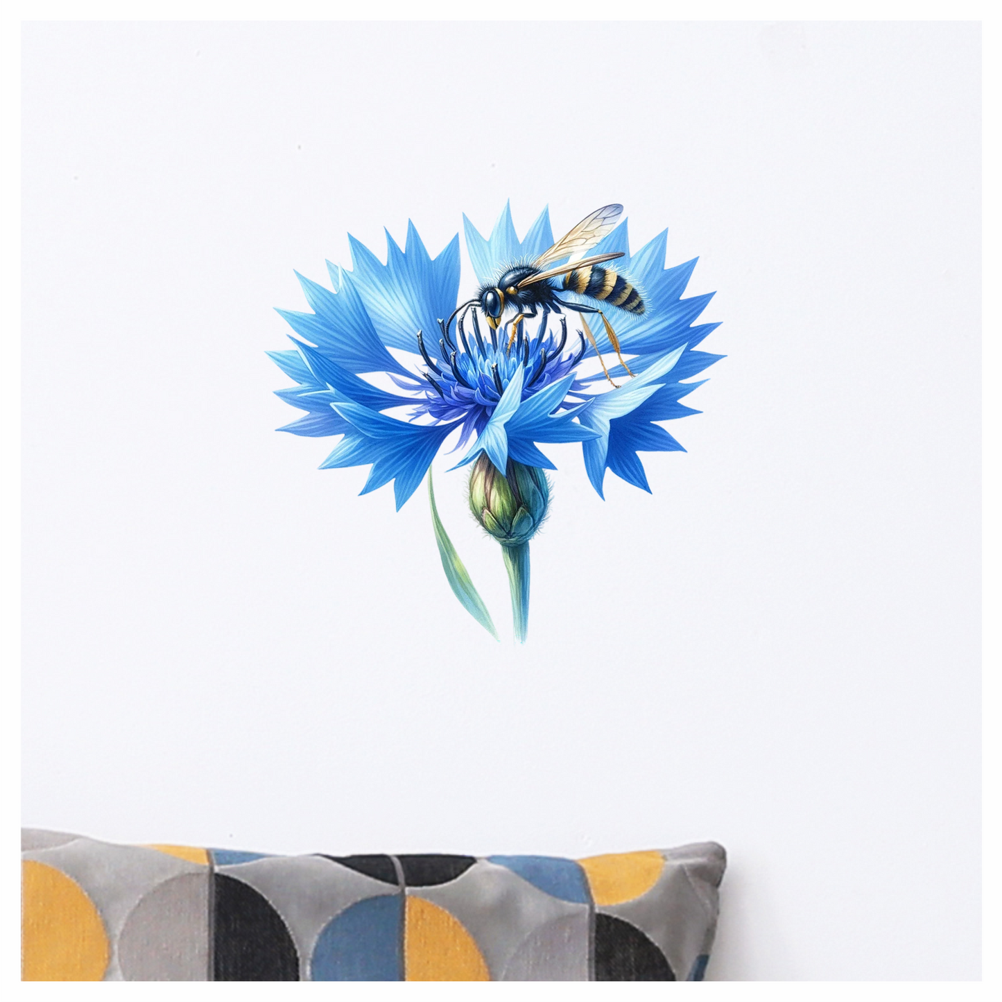 Blue Flower Wasp Petal Bloom Vinyl Sticker Decal