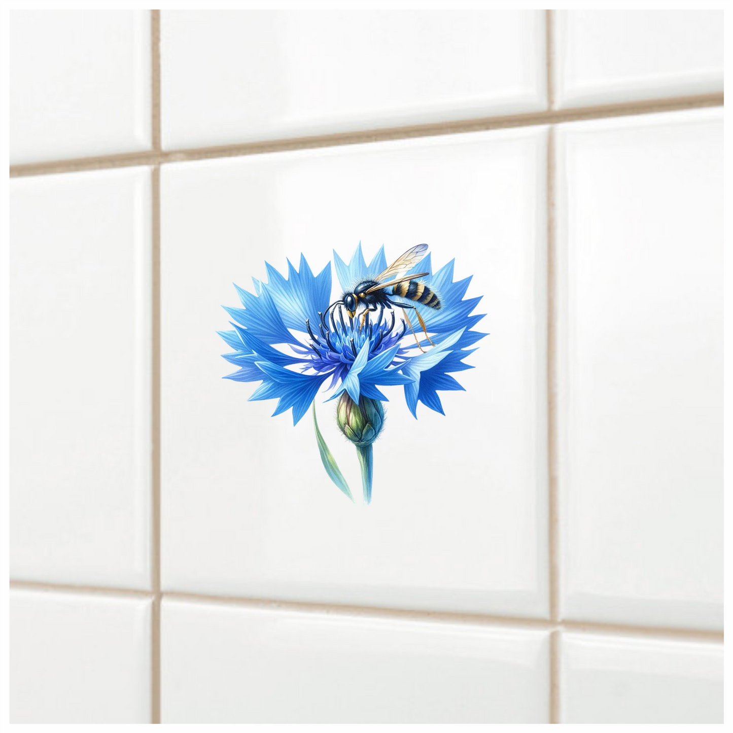 Blue Flower Wasp Petal Bloom Vinyl Sticker Decal