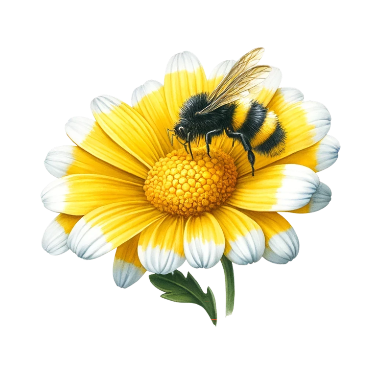 Yellow White Flower Bee Daisy Vinyl Sticker Decal