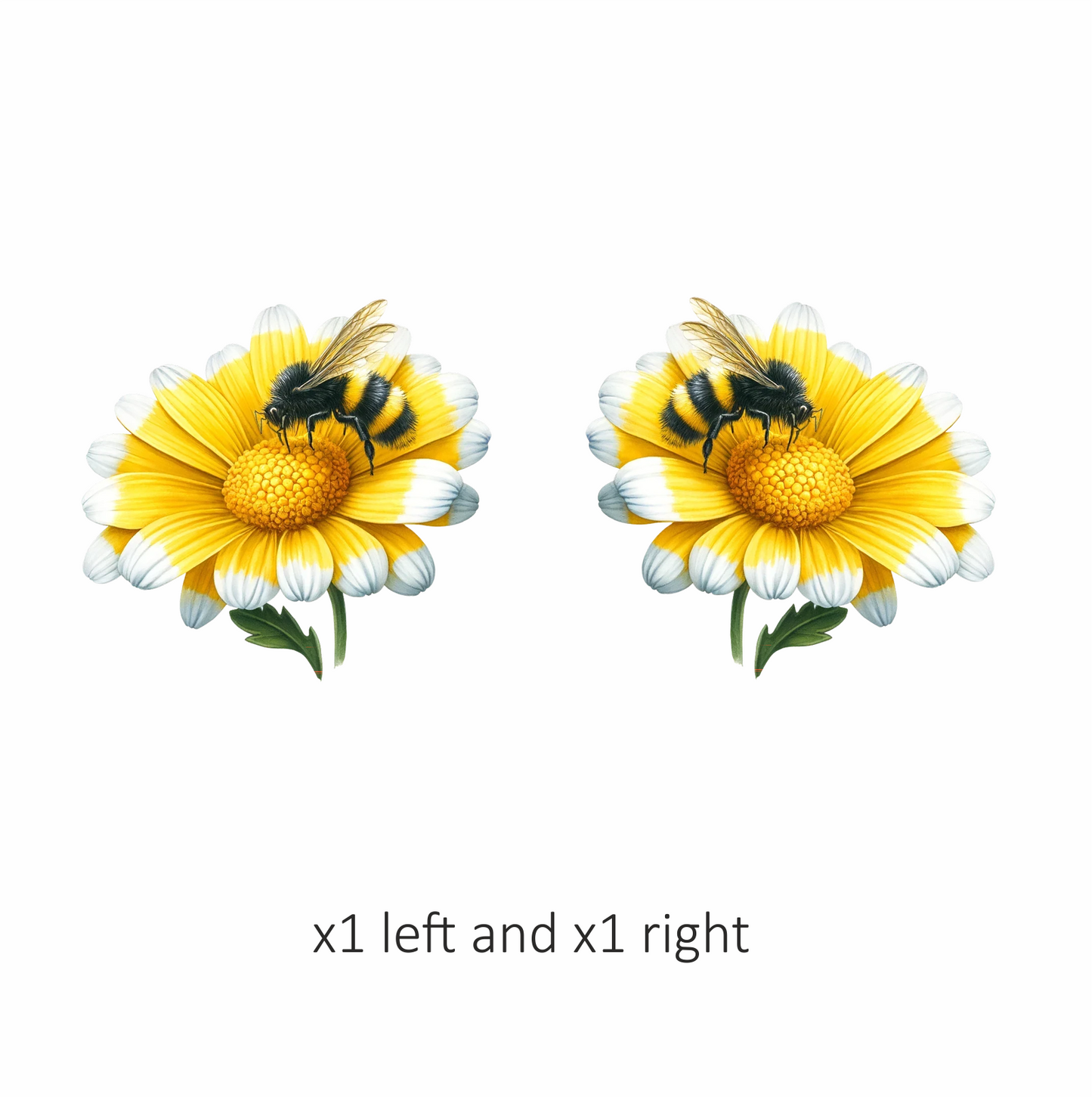 Yellow White Flower Bee Daisy Vinyl Sticker Decal