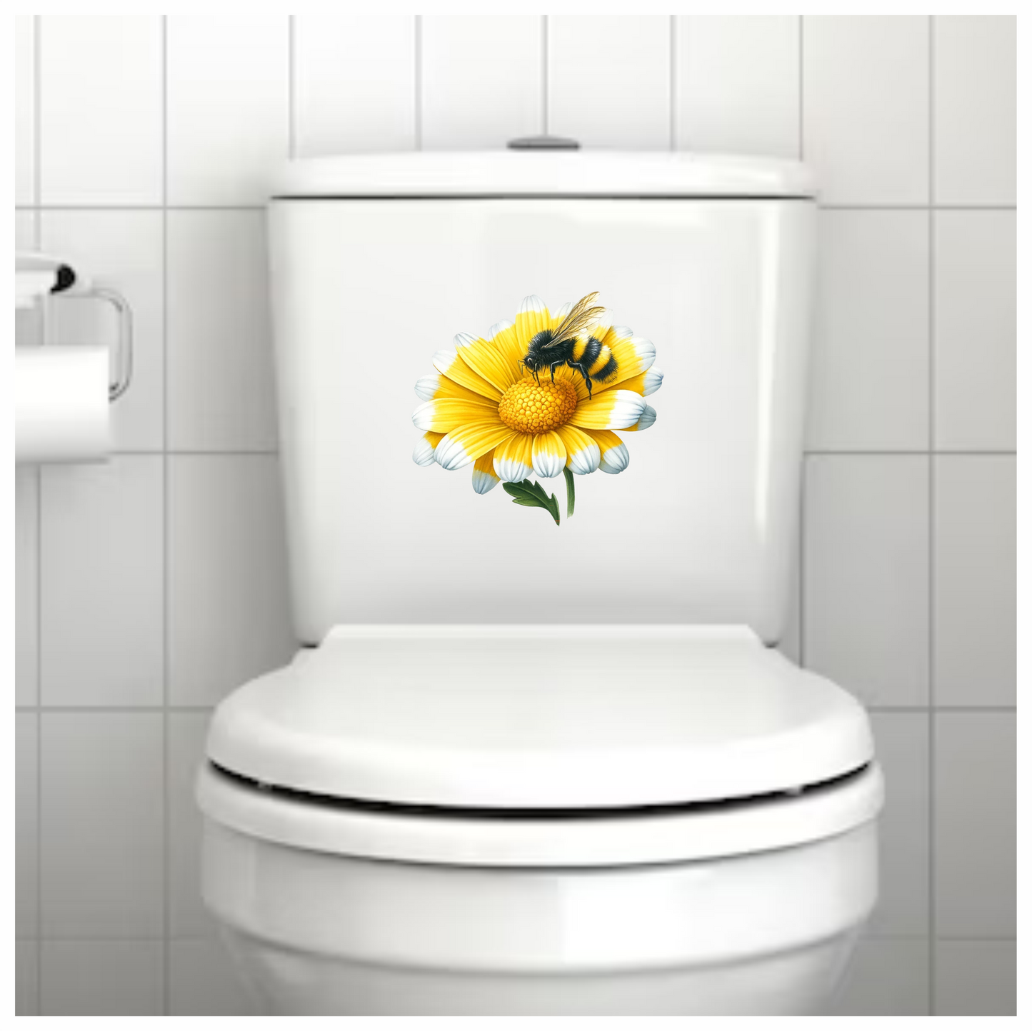 Yellow White Flower Bee Daisy Vinyl Sticker Decal
