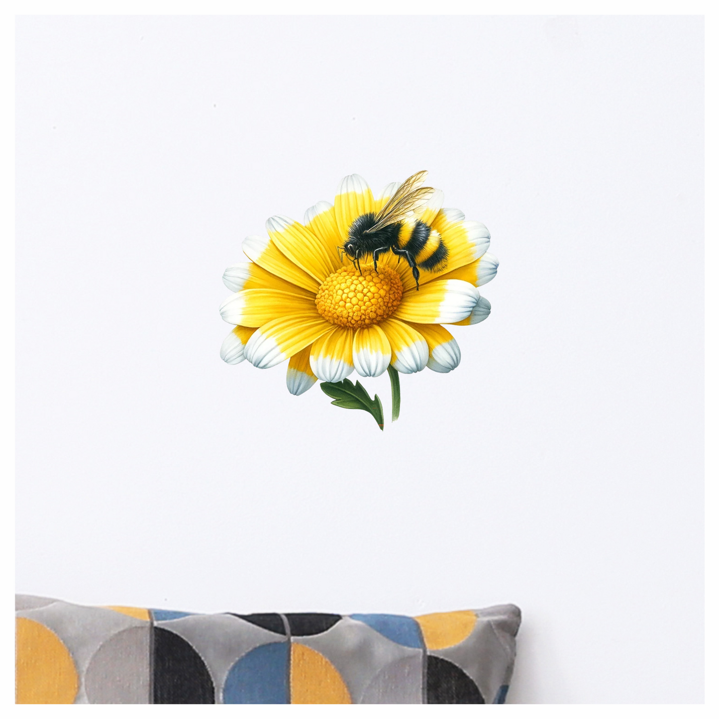 Yellow White Flower Bee Daisy Vinyl Sticker Decal