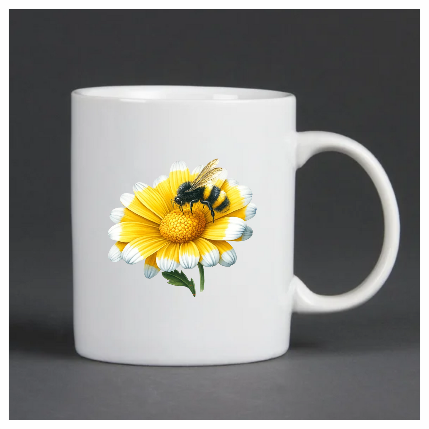 Yellow White Flower Bee Daisy Vinyl Sticker Decal