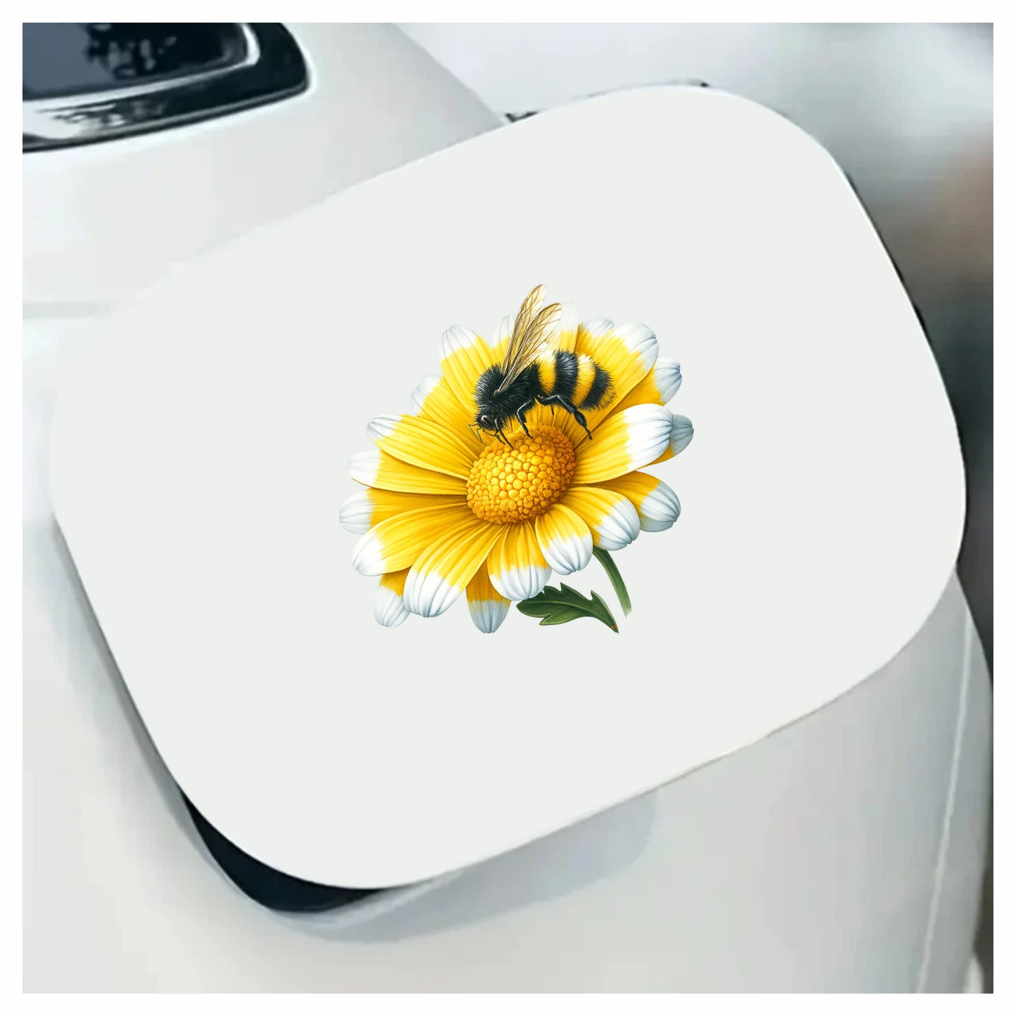 Yellow White Flower Bee Daisy Vinyl Sticker Decal